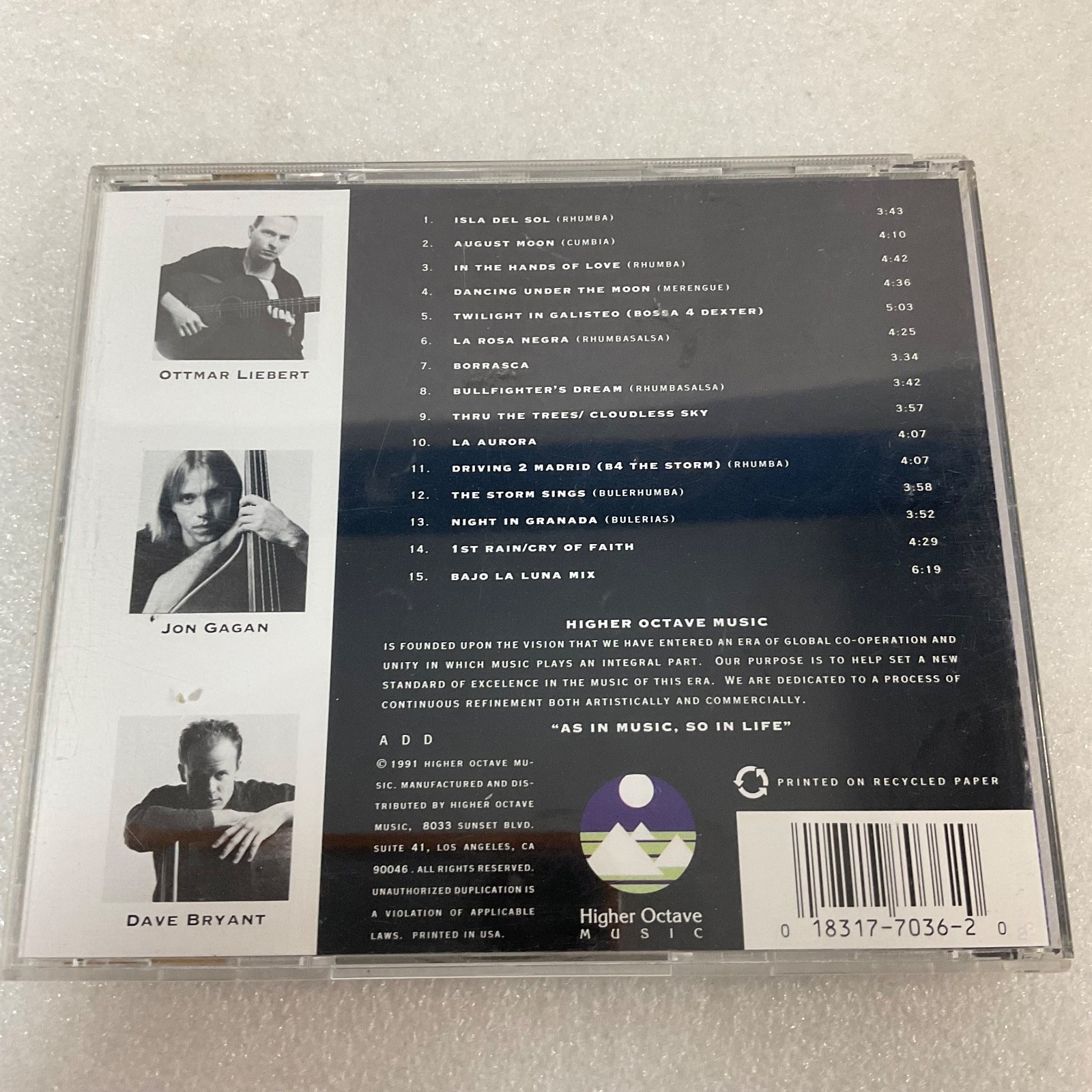 Ottmar Liebert Borrasca CD 1991 Higher Octave Music Luna Negra - Image 2
