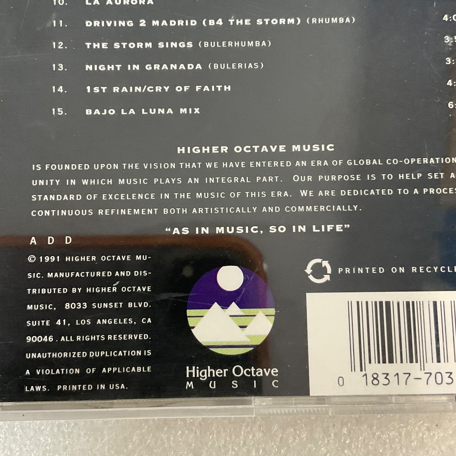 Ottmar Liebert Borrasca CD 1991 Higher Octave Music Luna Negra - Image 11