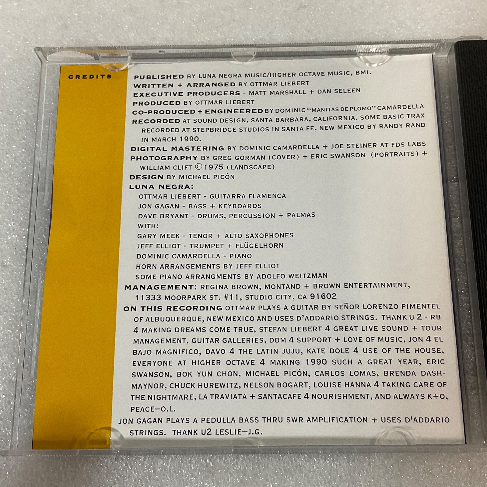 Ottmar Liebert Borrasca CD 1991 Higher Octave Music Luna Negra - Image 12