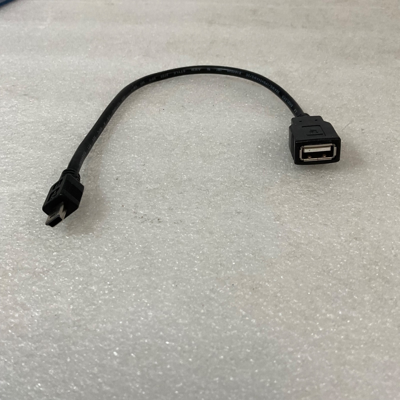 USB Mini-B Male to USB-A Female Adapter Cable 12 in USB 2.0 Shielded - Image 1