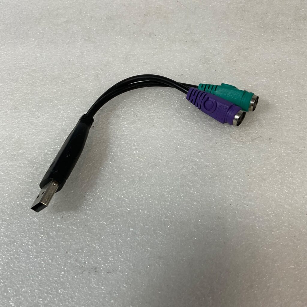 USB Male to Dual PS/2 Female Keyboard Mouse Adapter Cable 6 in - Image 1