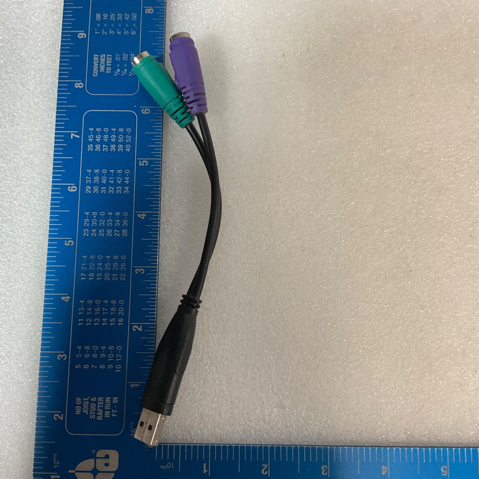 USB Male to Dual PS/2 Female Keyboard Mouse Adapter Cable 6 in - Image 4