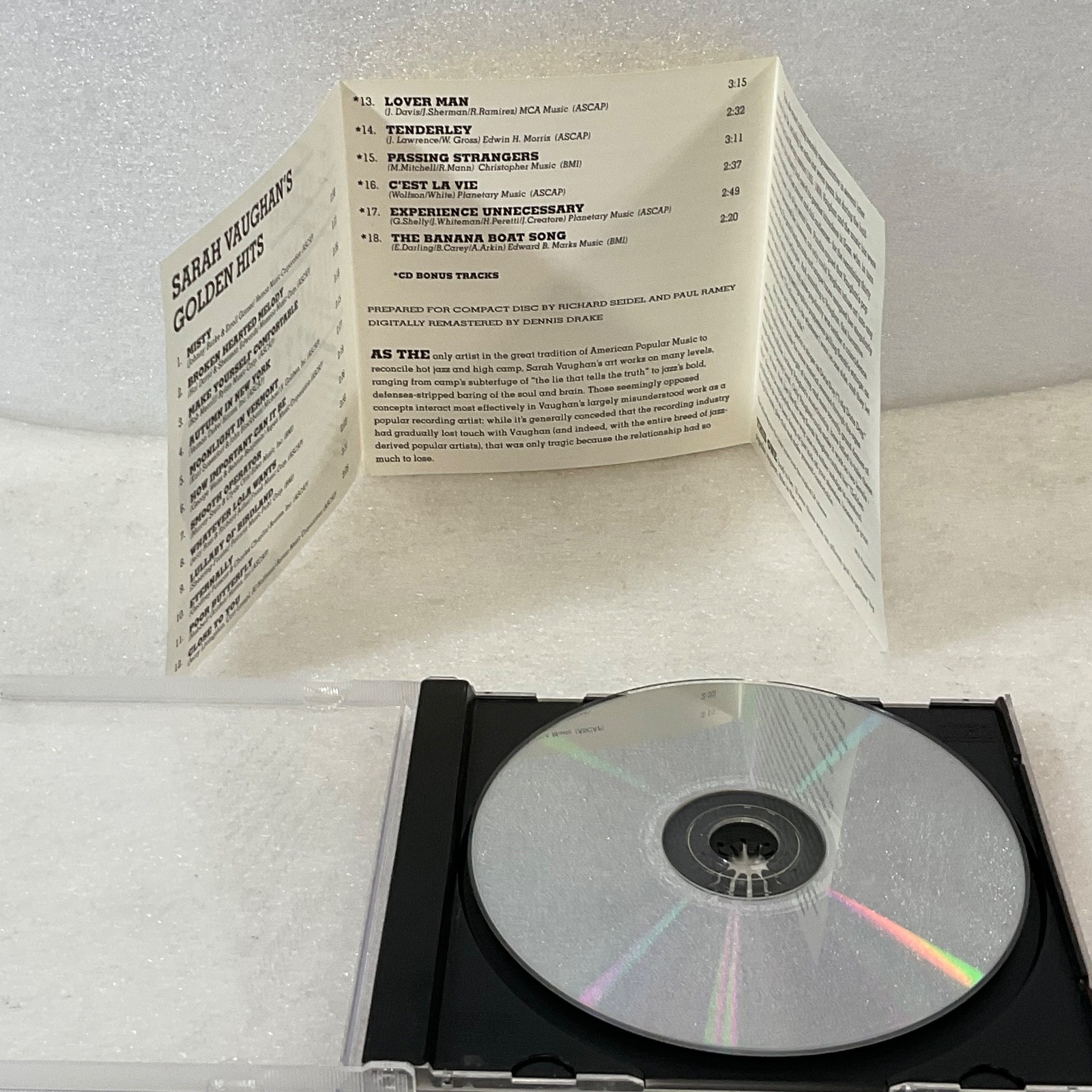 Sarah Vaughan Golden Hits CD Mercury Jazz Vocal Compilation Bonus Tracks - Image 15