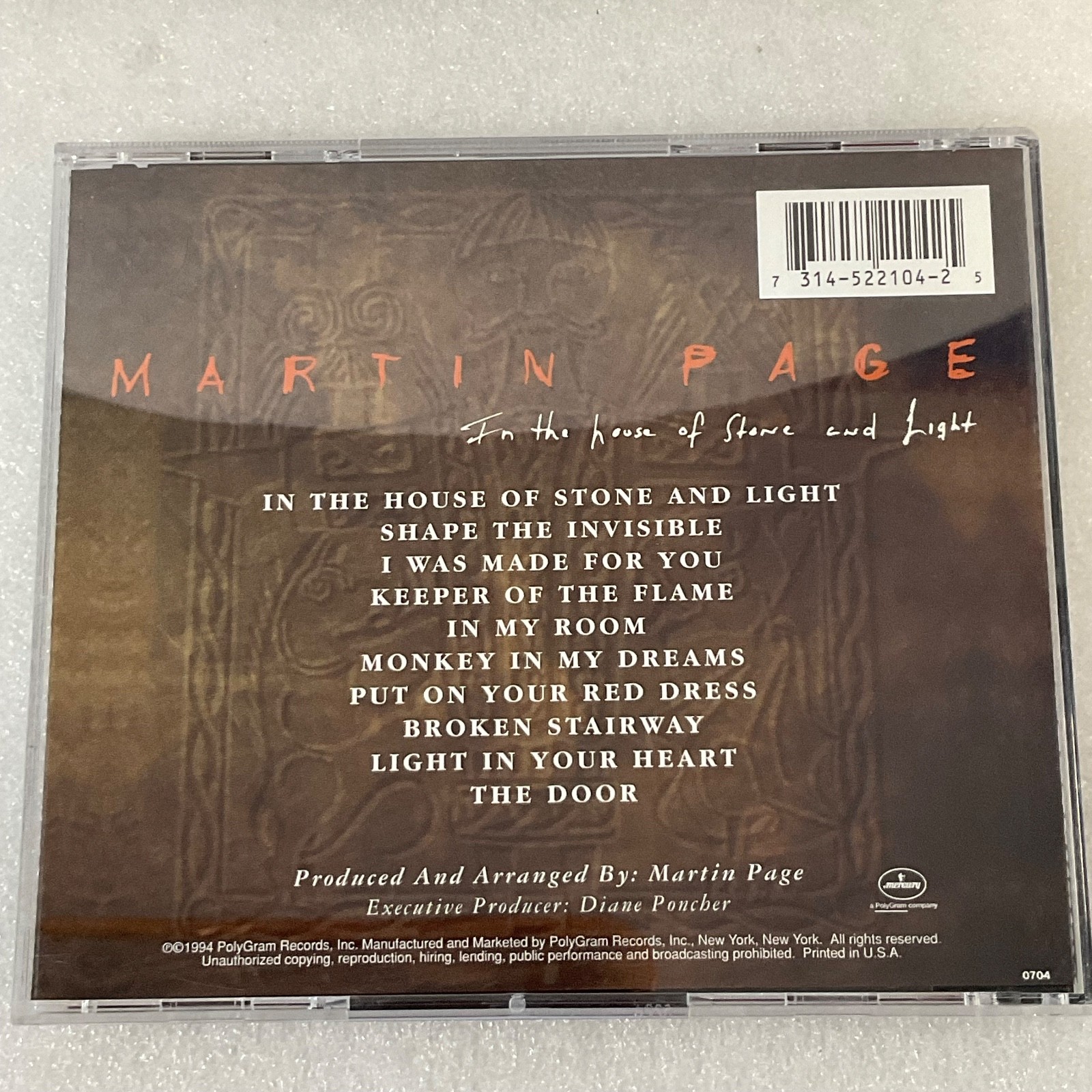 Martin Page In the House of Stone and Light CD Singer Songwriter - Image 2