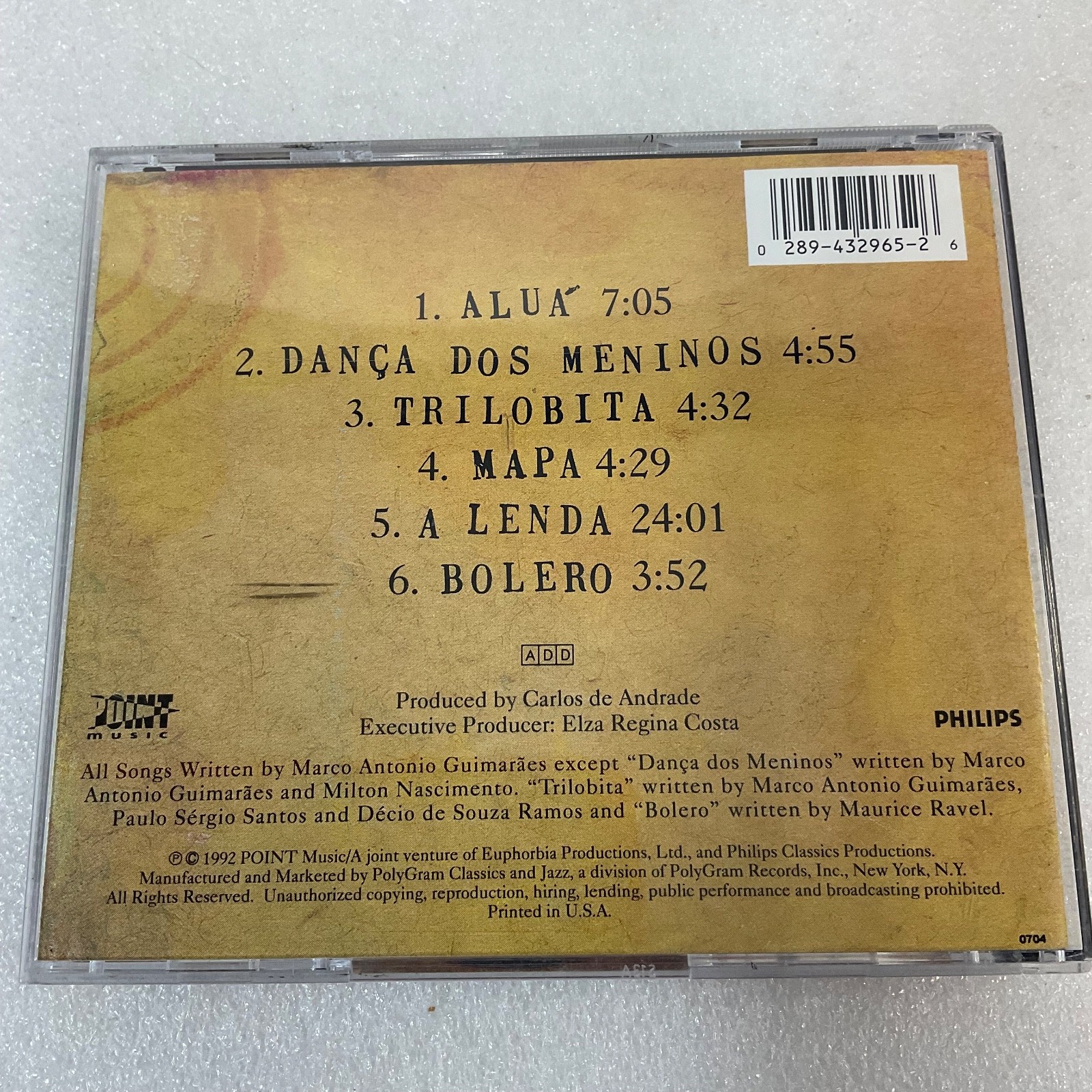 Uakti Mapa CD 1992 Point Philips Brazilian Instrumental World Music - Image 2