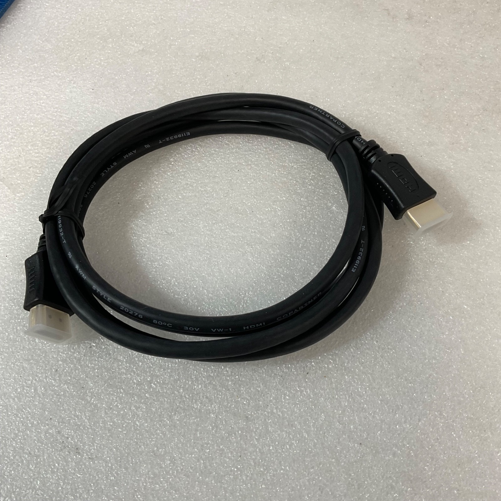 72 in HDMI to HDMI Cable Black Gold Tone Connectors - Image 1