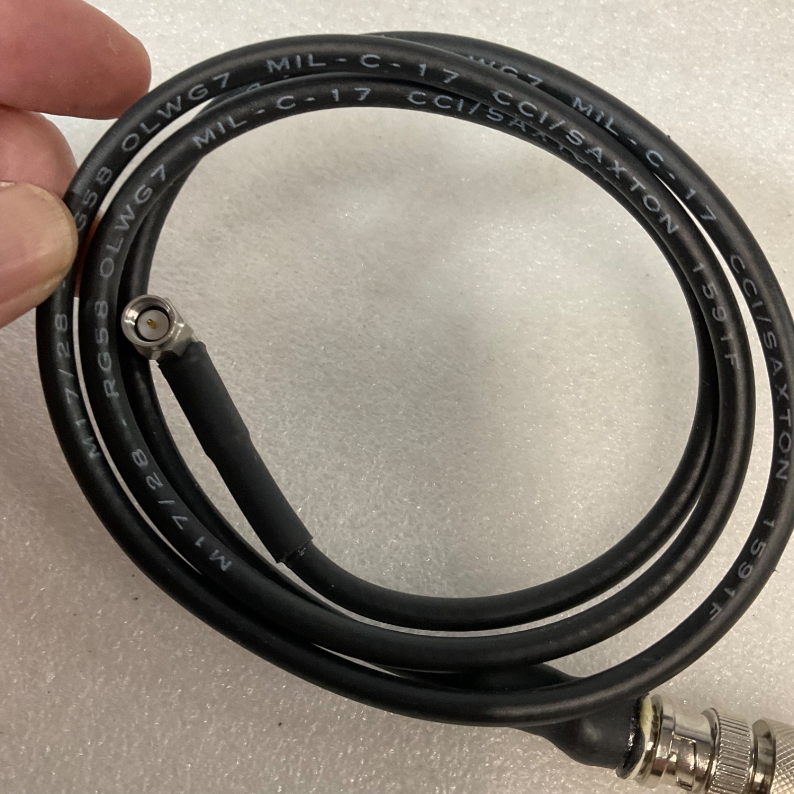 RG58 Coax Cable N Male to SMA Male 40 in Black RF Antenna Jumper - Image 5