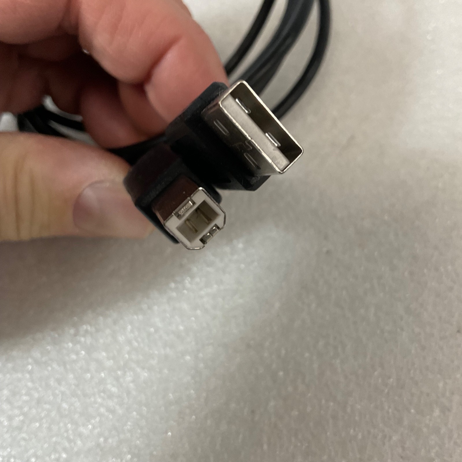 USB A to USB B Printer Cable 60 in Black Standard Male Connectors - Image 2