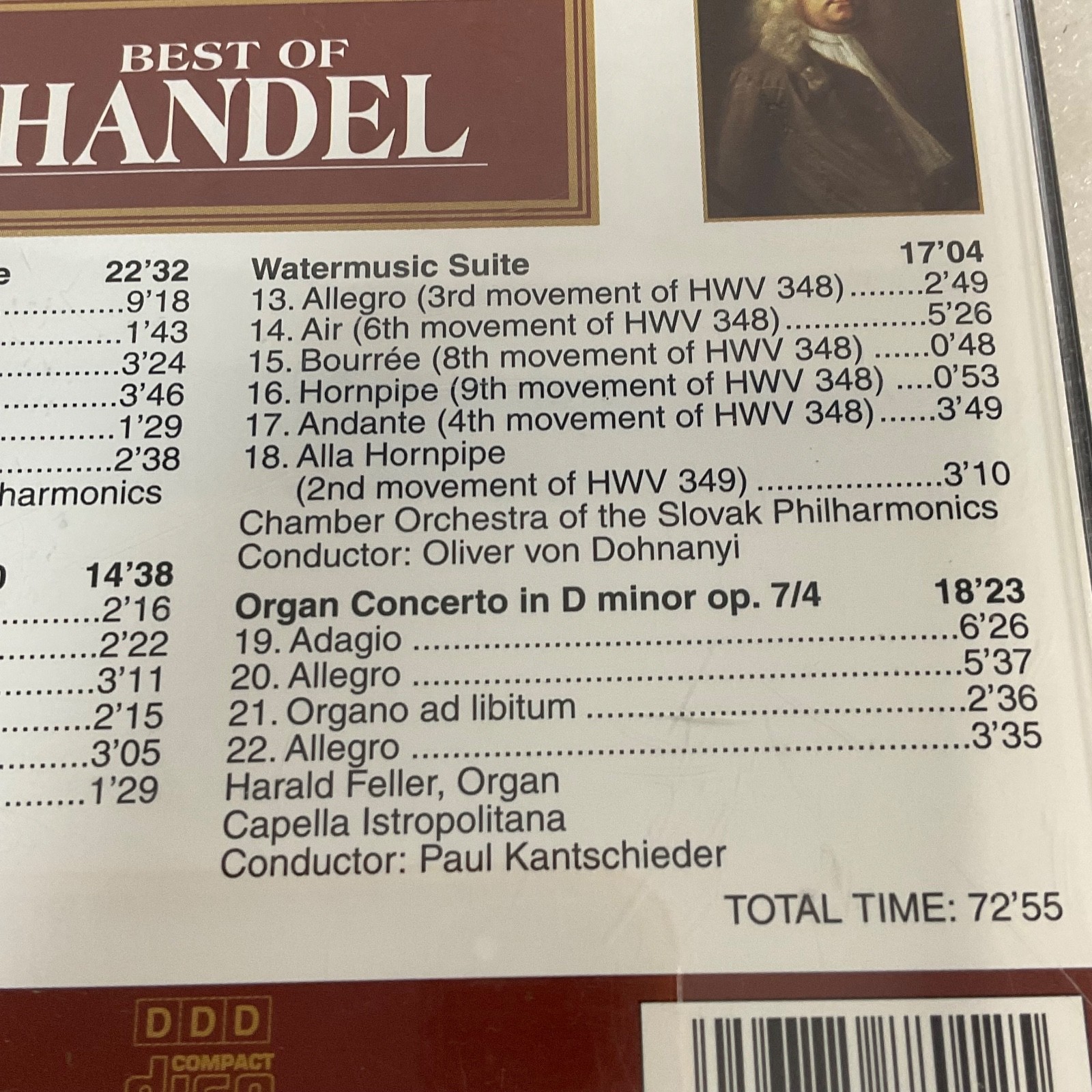 Best of Handel Classical Treasures CD Royal Fireworks Water Music DDD - Image 13