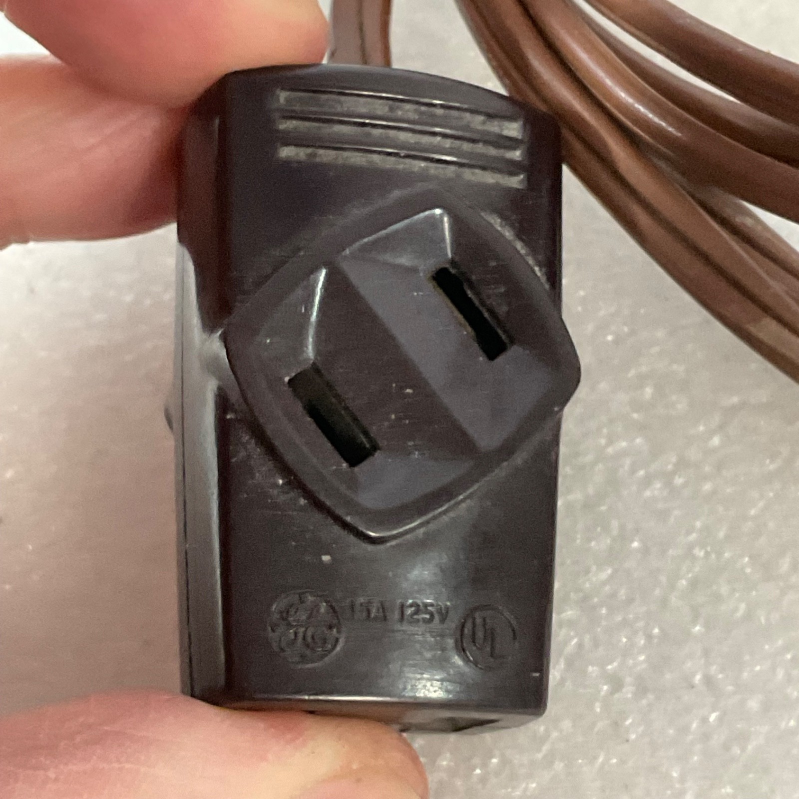 2 Prong Power Cord Splitter Extension Brown 72 in 15A 125V - Image 8