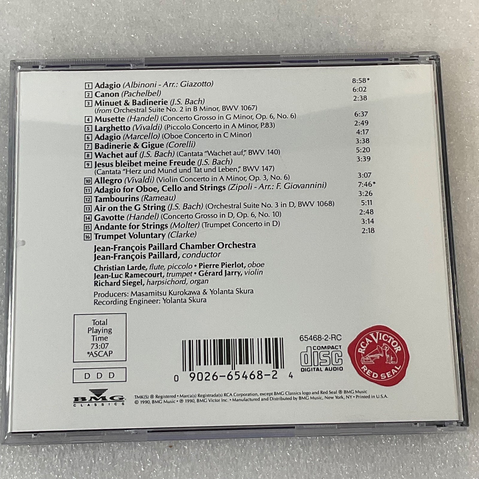 Pachelbel Canon Albinoni Adagio CD Paillard Chamber Orchestra Red Seal Baroque - Image 2