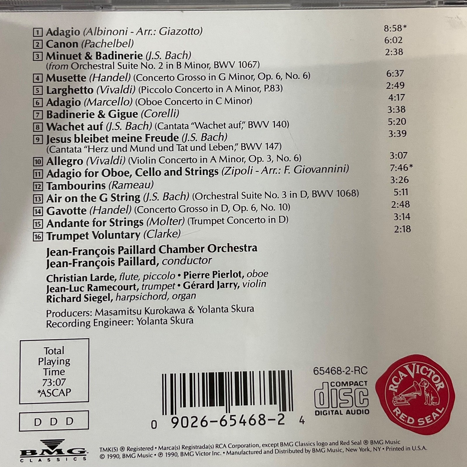 Pachelbel Canon Albinoni Adagio CD Paillard Chamber Orchestra Red Seal Baroque - Image 12
