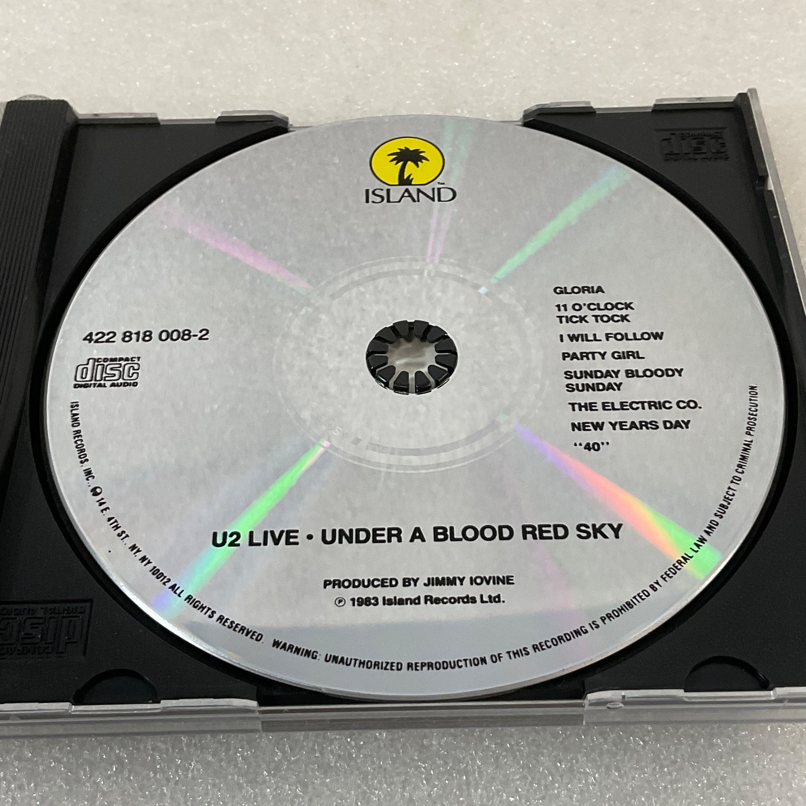 U2 Live Under a Blood Red Sky CD Island Records 1983 - Image 14
