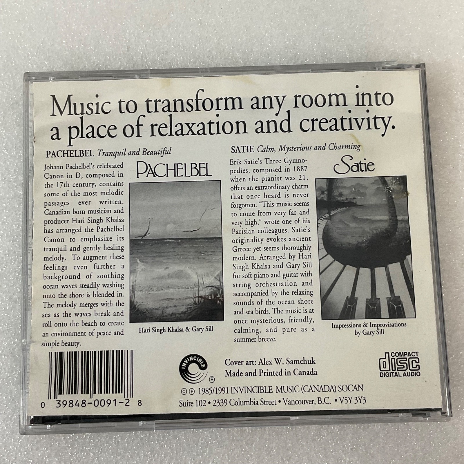 Pachelbel & Satie – Gary Sill & Hari Singh Khalsa CD “Music for Meditation” - Image 2