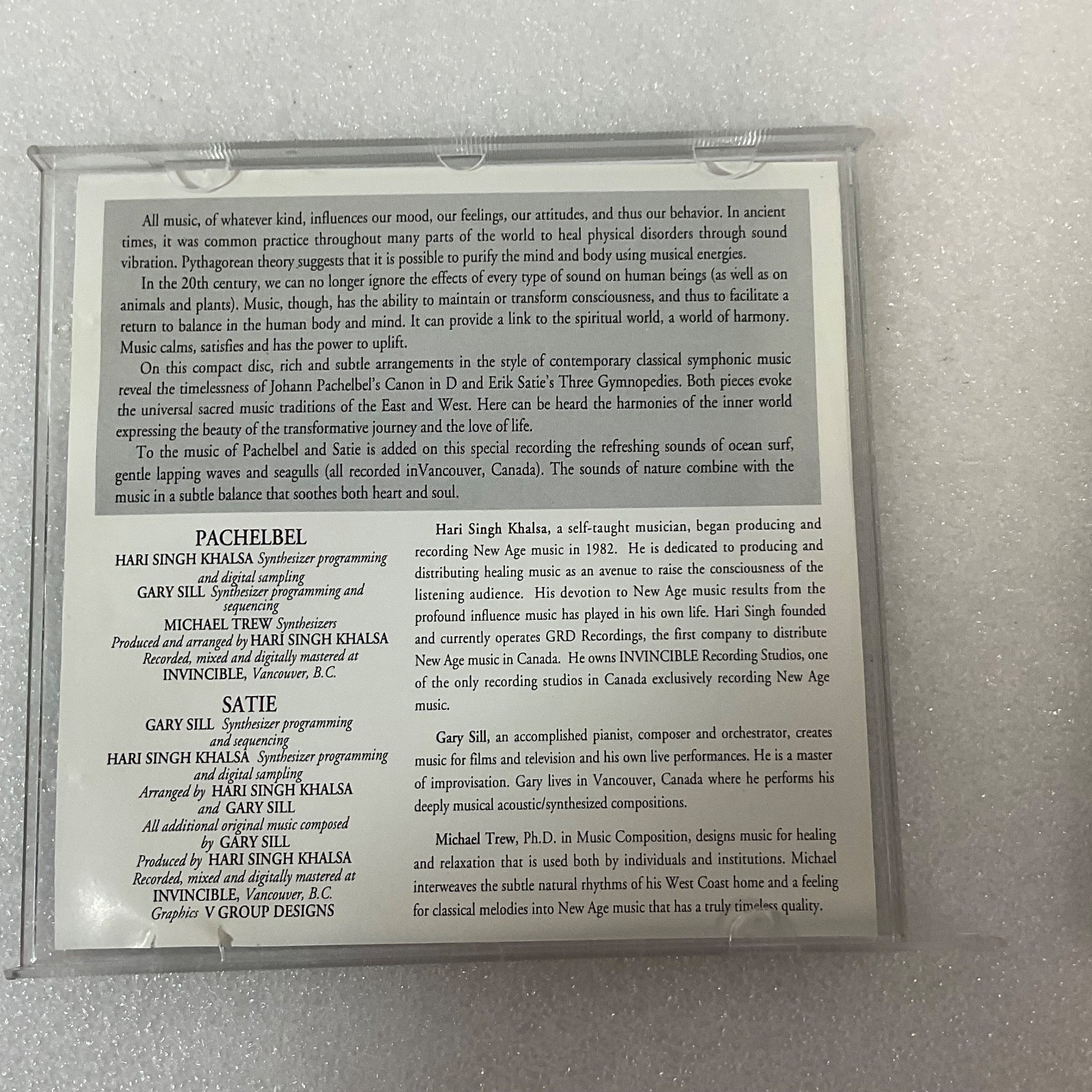 Pachelbel & Satie – Gary Sill & Hari Singh Khalsa CD “Music for Meditation” - Image 7