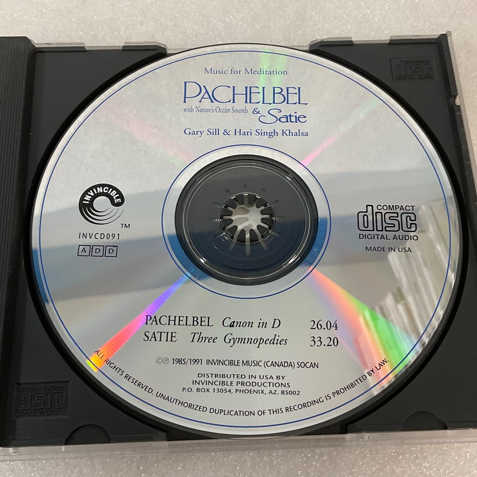 Pachelbel & Satie – Gary Sill & Hari Singh Khalsa CD “Music for Meditation” - Image 10