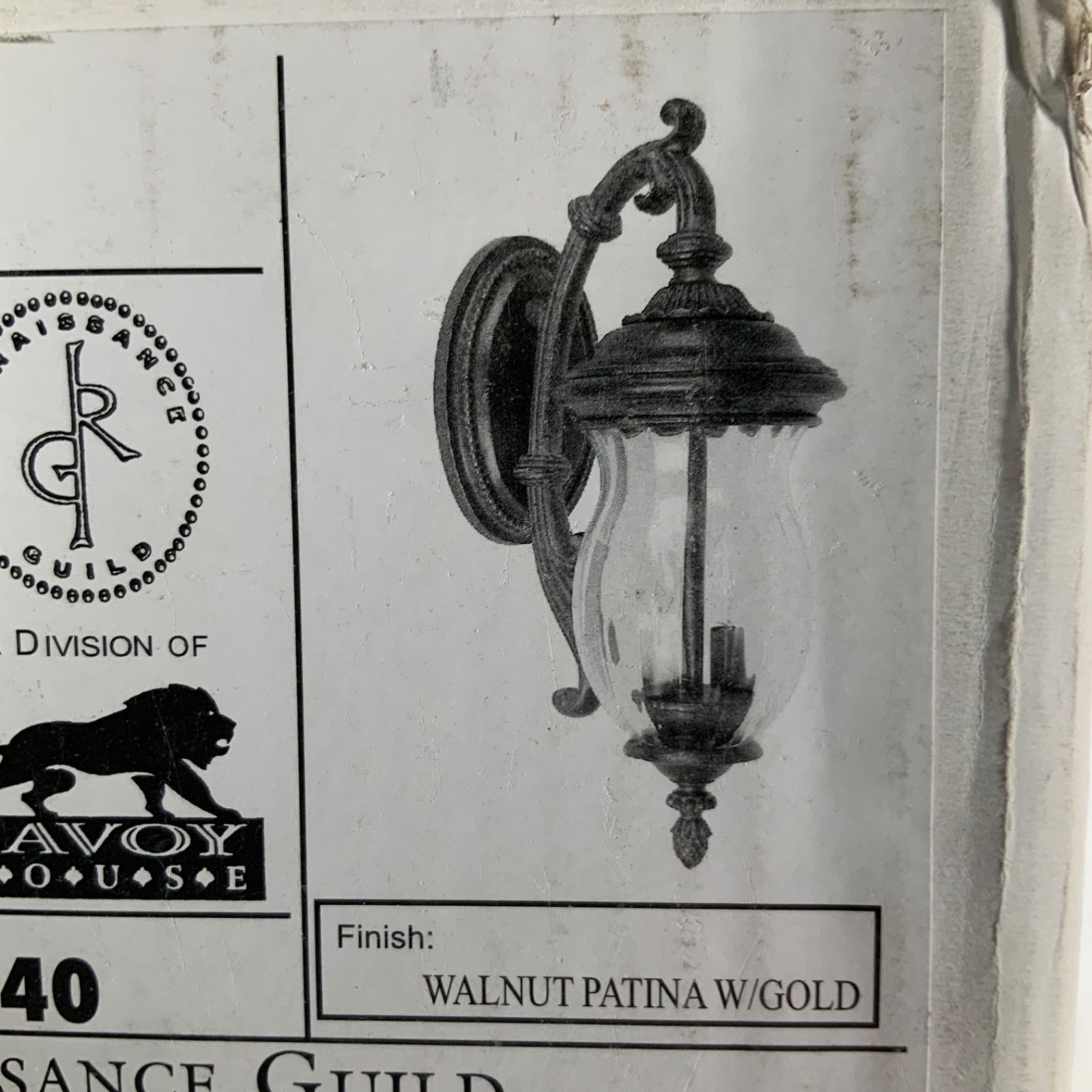 Savoy House KP-5-507-40 Renaissance Guild Wall Lantern Walnut Patina Gold - Image 1
