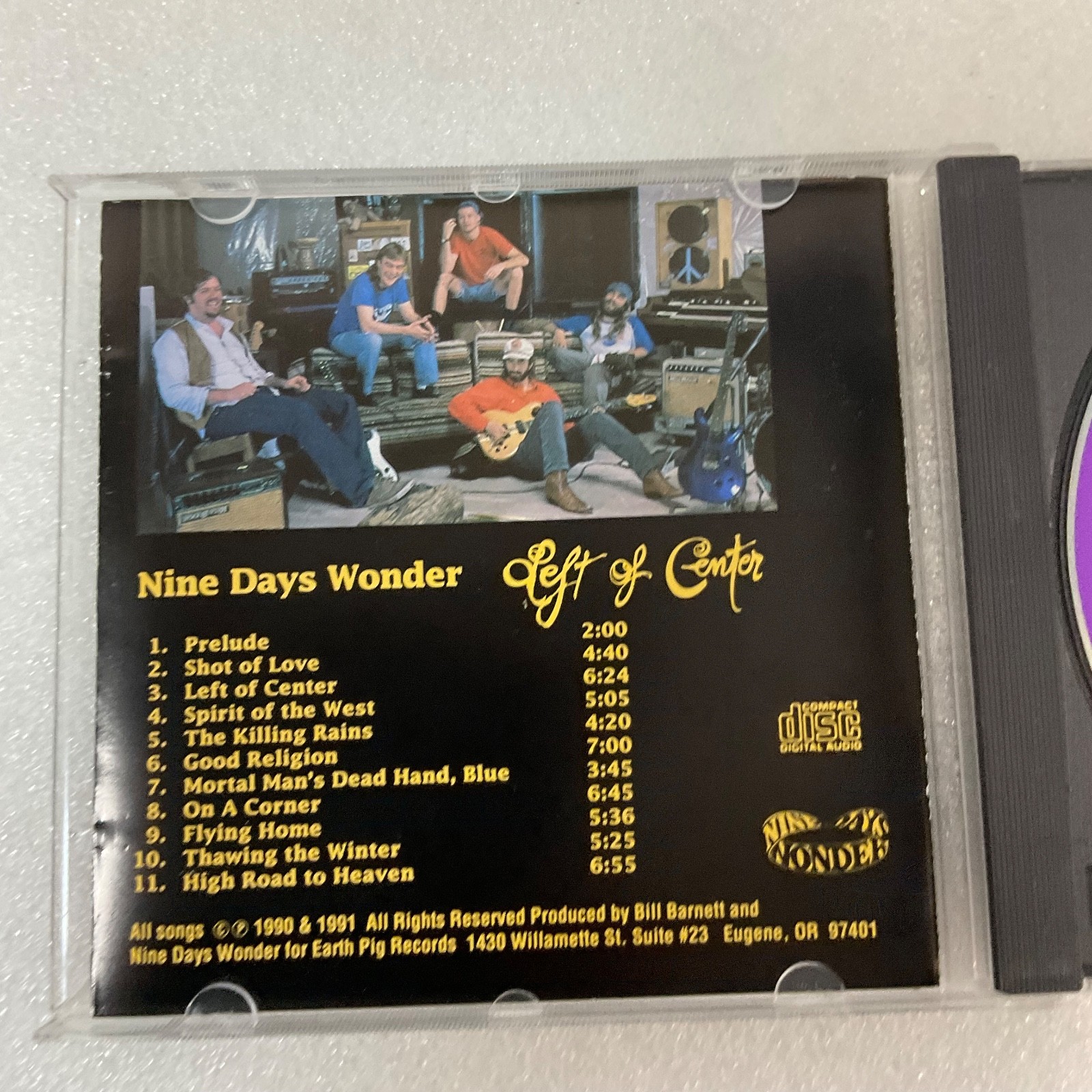 Nine Days Wonder Left of Center CD Rare Cover Art Earth Pig Records 1990 - Image 7