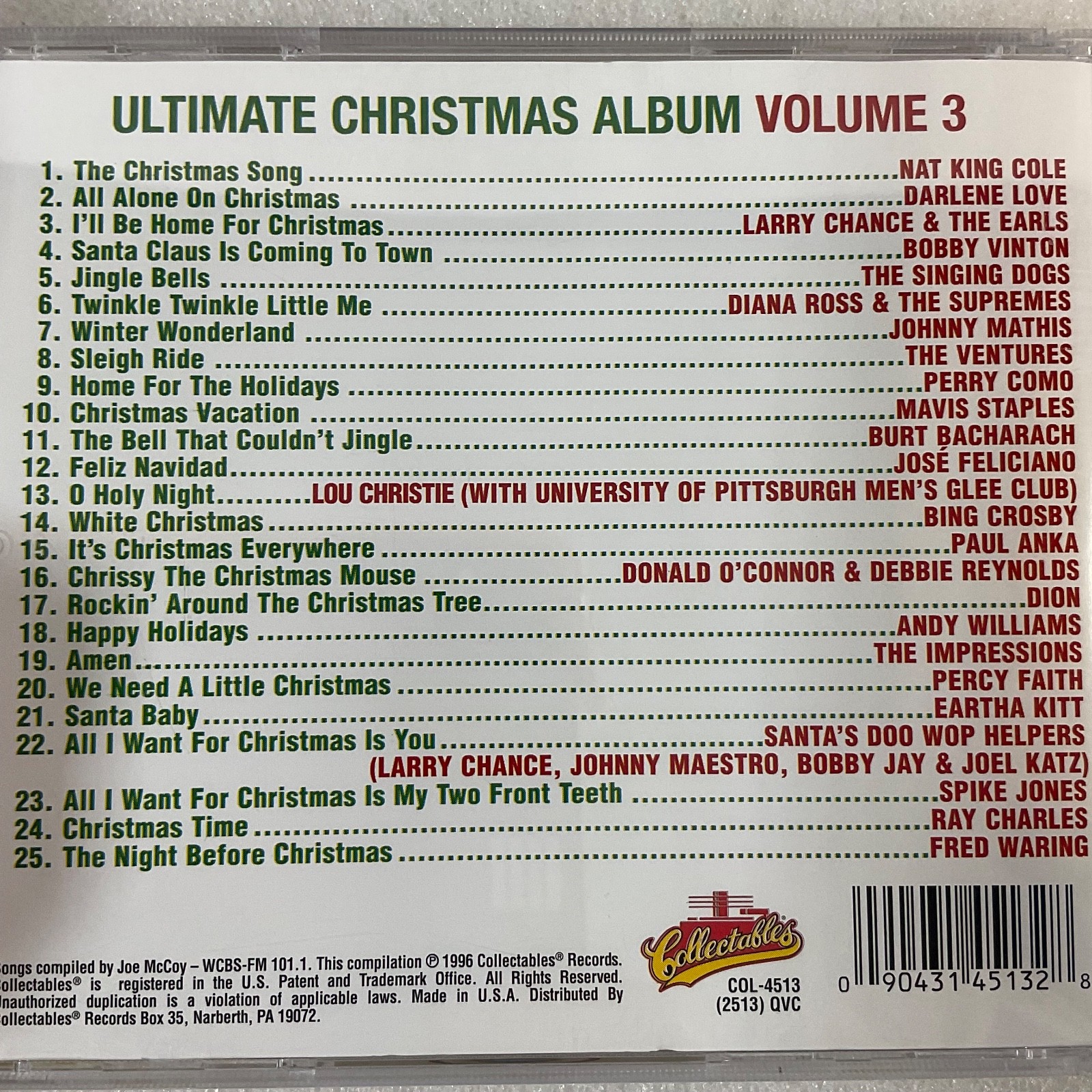 Ultimate Christmas Album Volume 3 CD 25 Songs Original Artists Collectables - Image 8