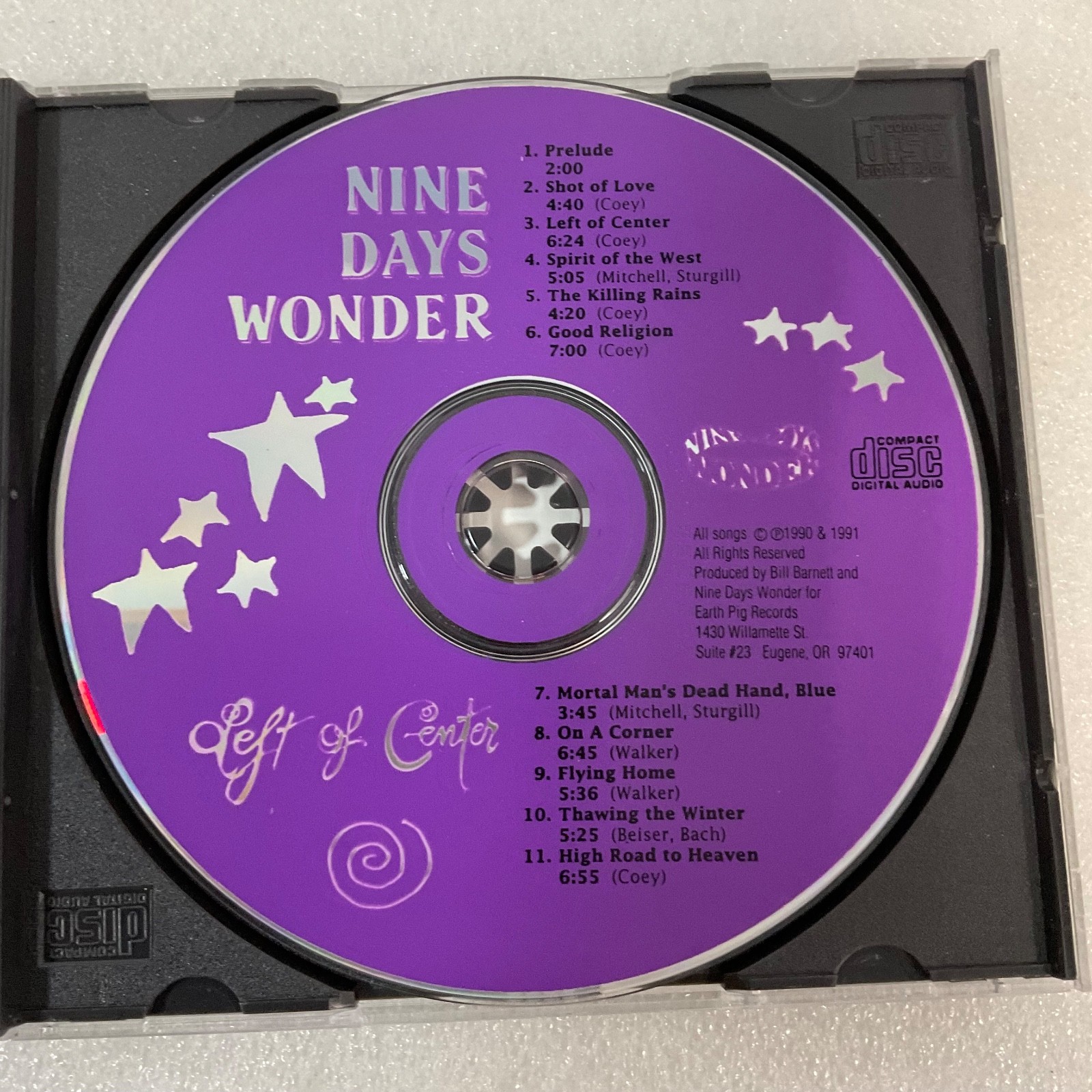 Nine Days Wonder Left of Center CD Rare Cover Art Earth Pig Records 1990 - Image 8