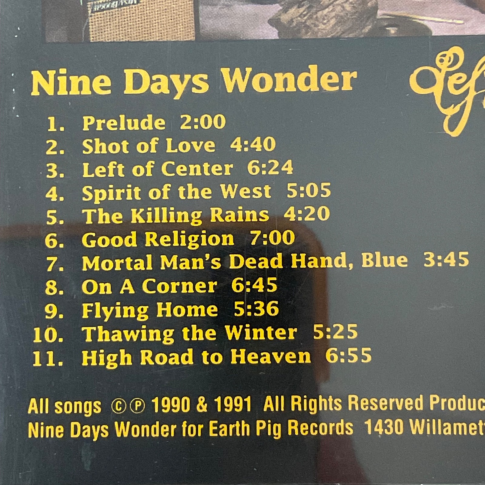 Nine Days Wonder Left of Center CD Rare Cover Art Earth Pig Records 1990 - Image 13