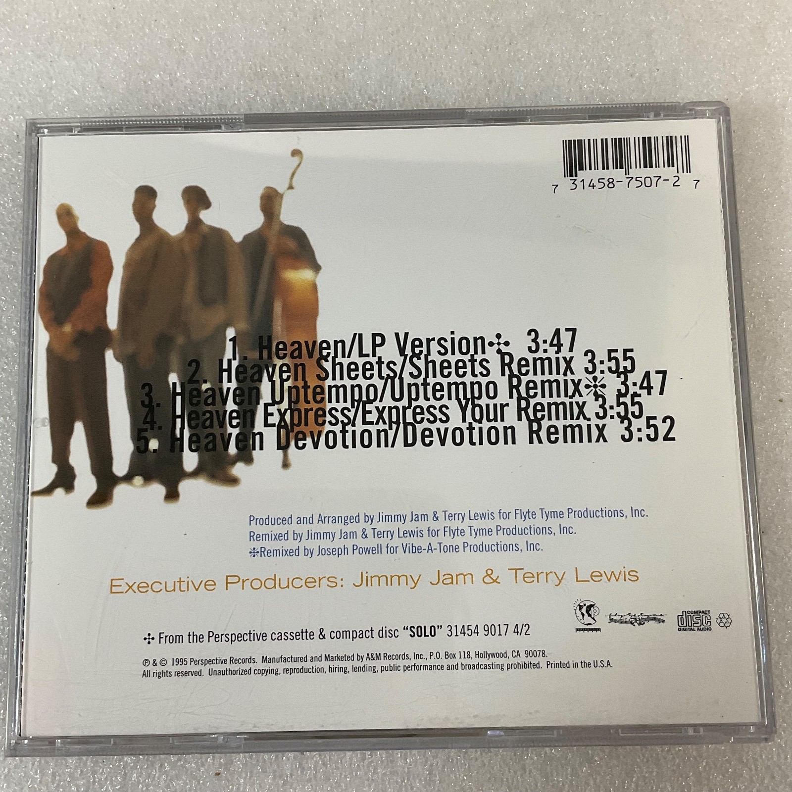Solo Heaven CD Single 1995 R&B Soul Remixes Perspective Records - Image 2