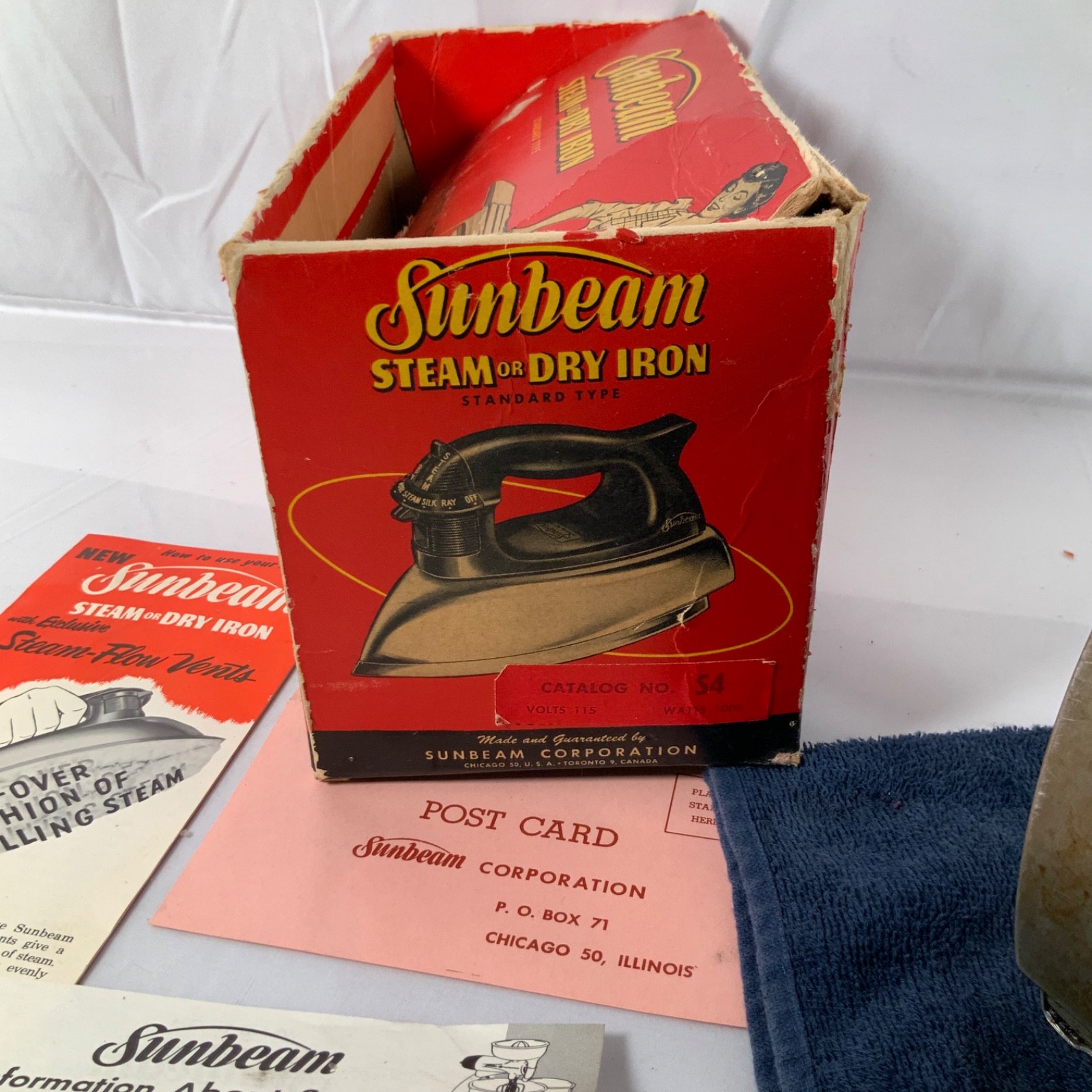 Vintage Sunbeam Steam Dry Iron Original Box Paperwork Tested Working - Image 7