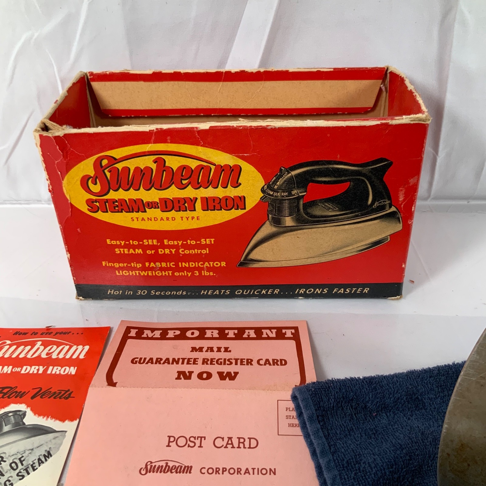 Vintage Sunbeam Steam Dry Iron Original Box Paperwork Tested Working - Image 8