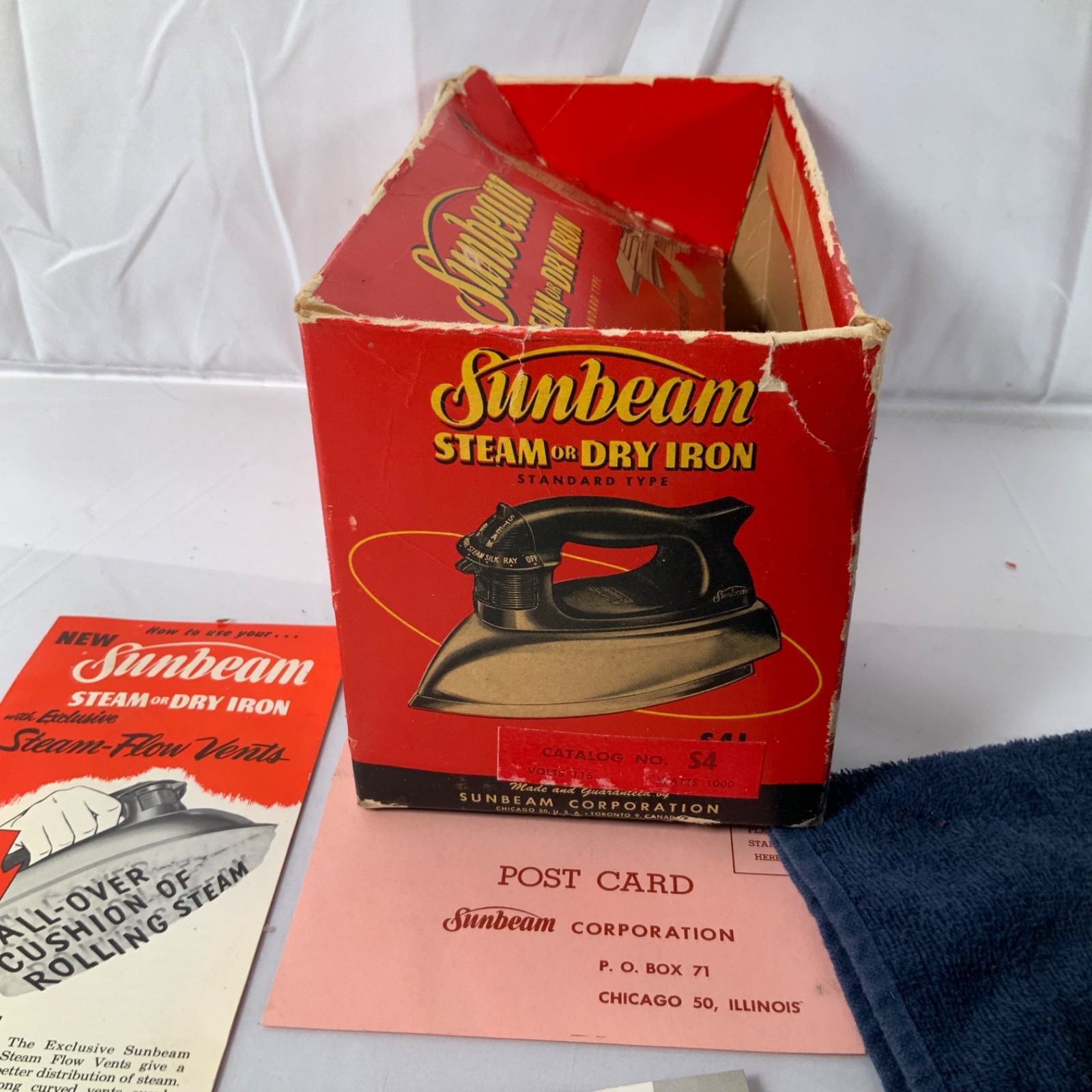 Vintage Sunbeam Steam Dry Iron Original Box Paperwork Tested Working - Image 9