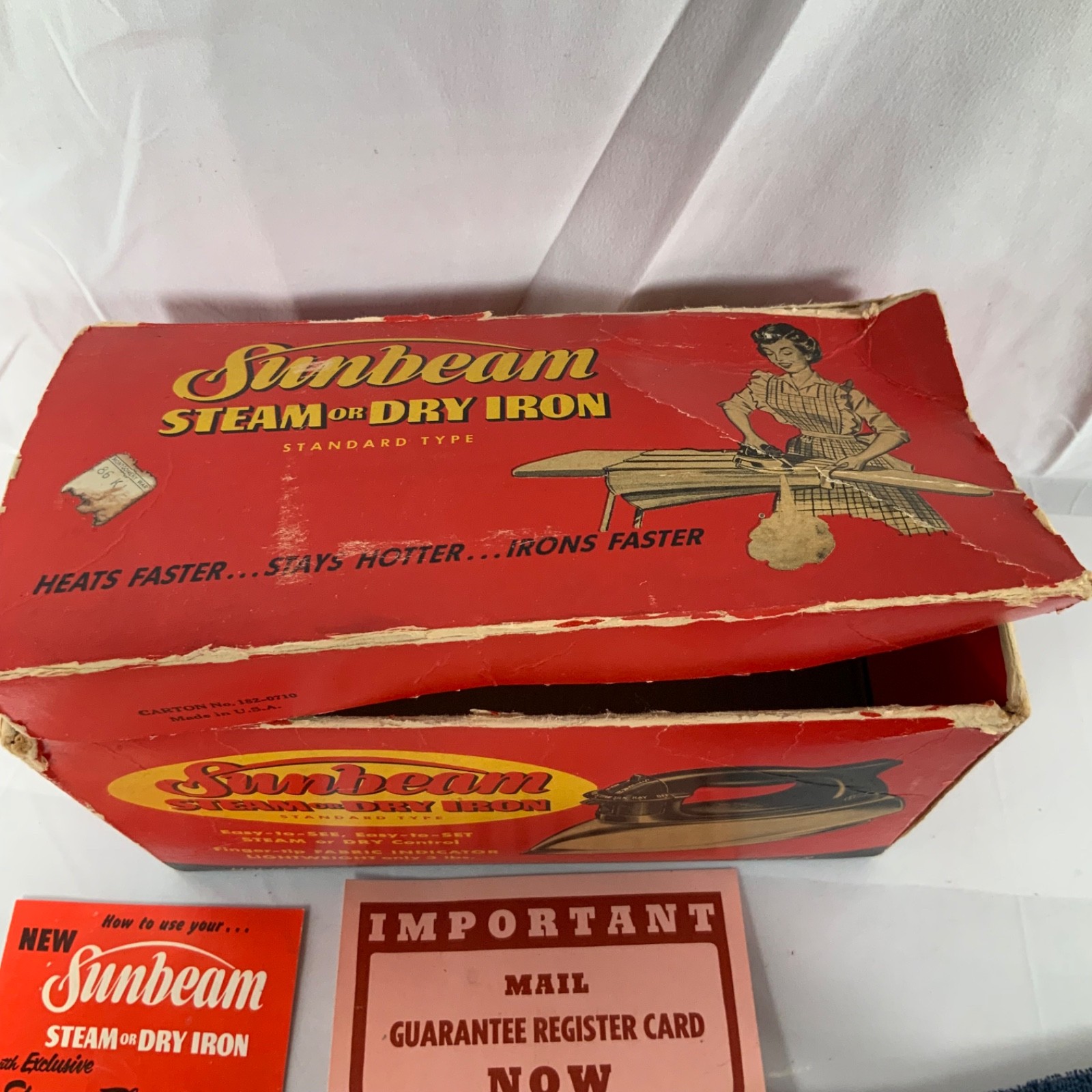 Vintage Sunbeam Steam Dry Iron Original Box Paperwork Tested Working - Image 10