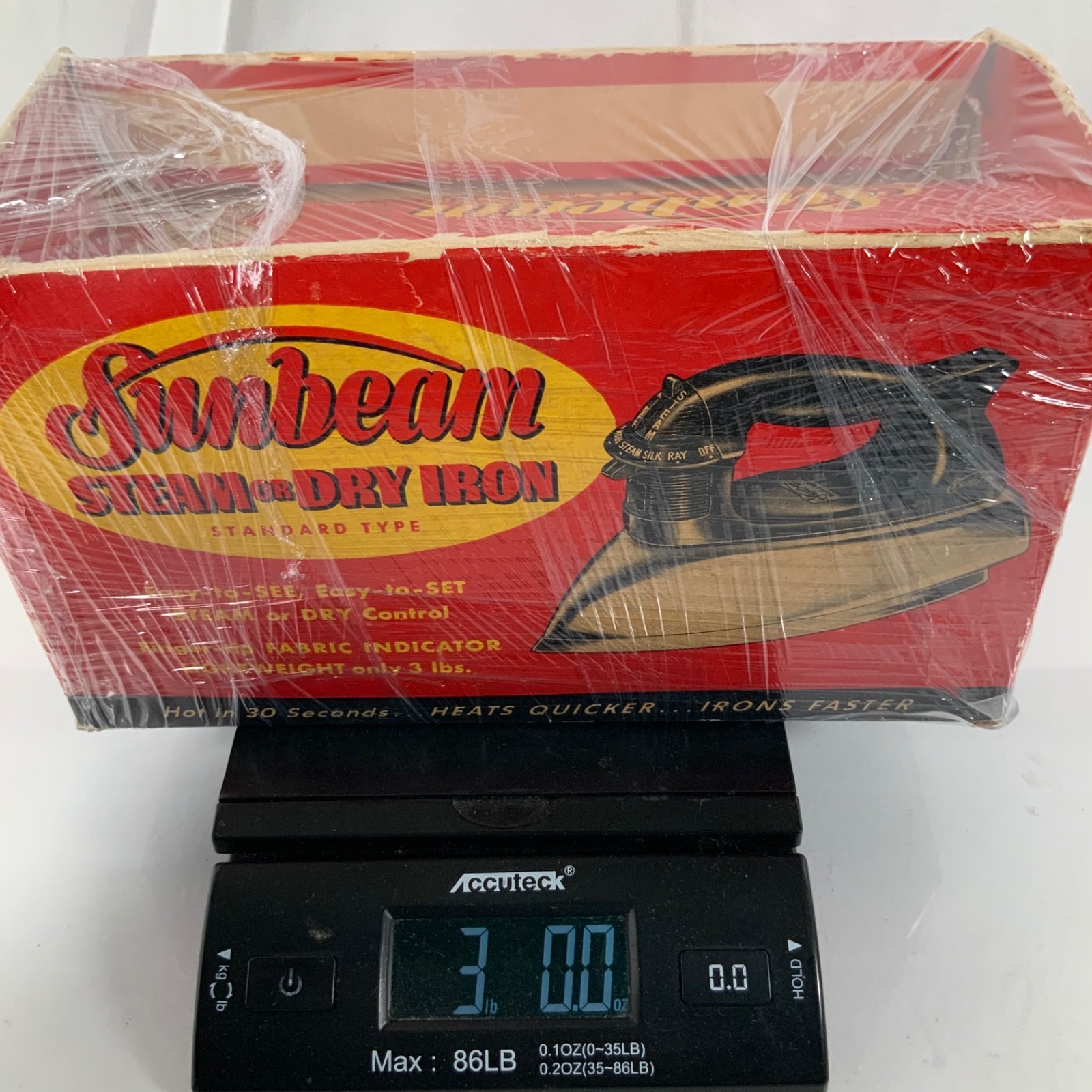 Vintage Sunbeam Steam Dry Iron Original Box Paperwork Tested Working - Image 16