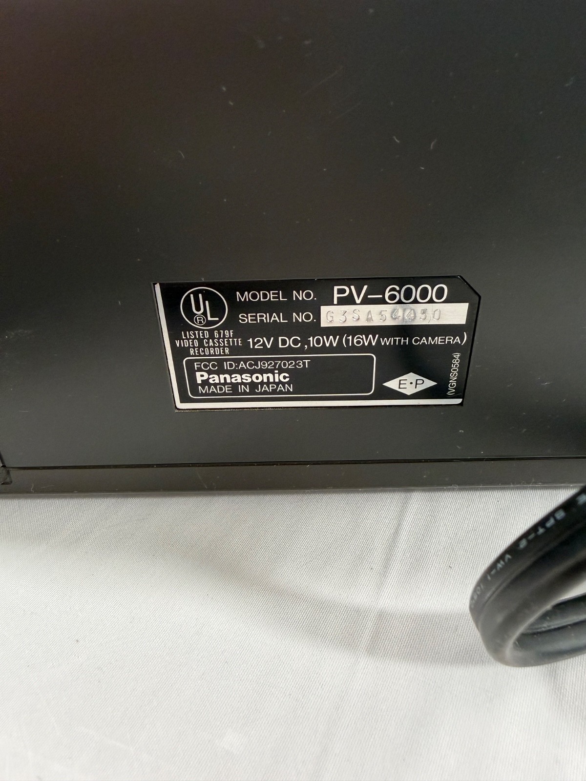 Panasonic PV-6000 Portable VHS VCR 4 Head Stereo NV-B59 Adapter Parts Repair - Image 2