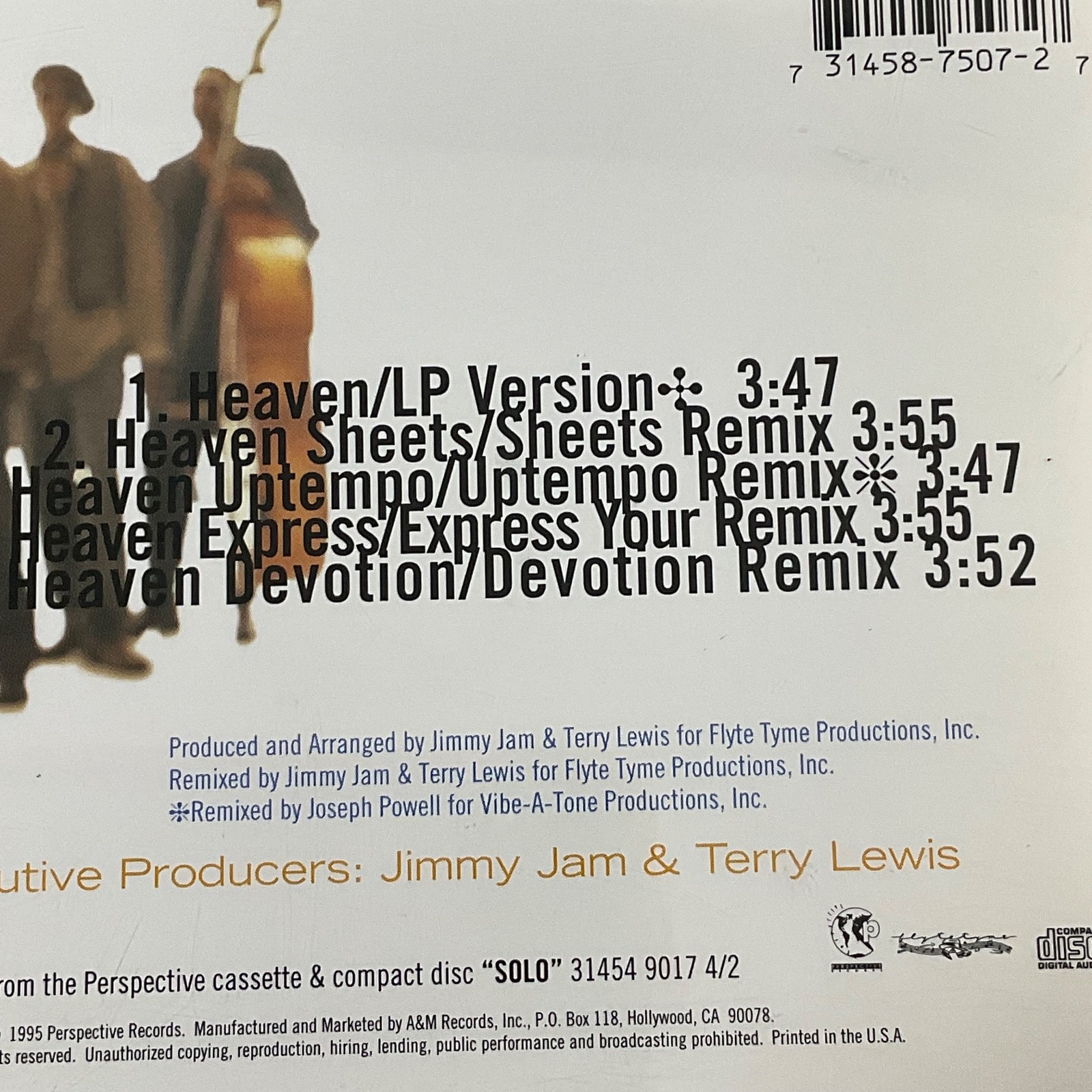 Solo Heaven CD Single 1995 R&B Soul Remixes Perspective Records - Image 11