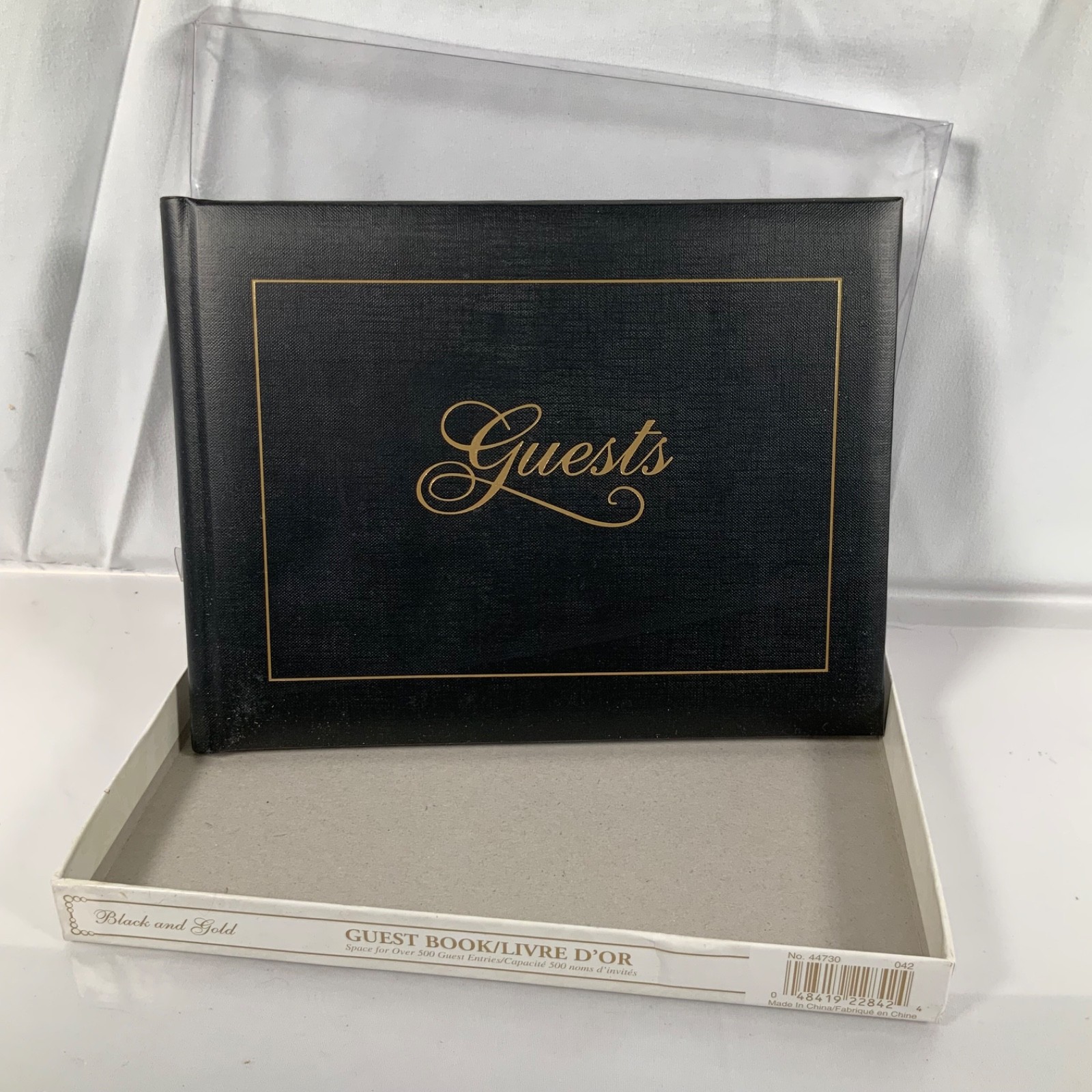 Amscan Black & Gold Guest Book 500+ Entries No. 44730 Wedding Event - Image 1