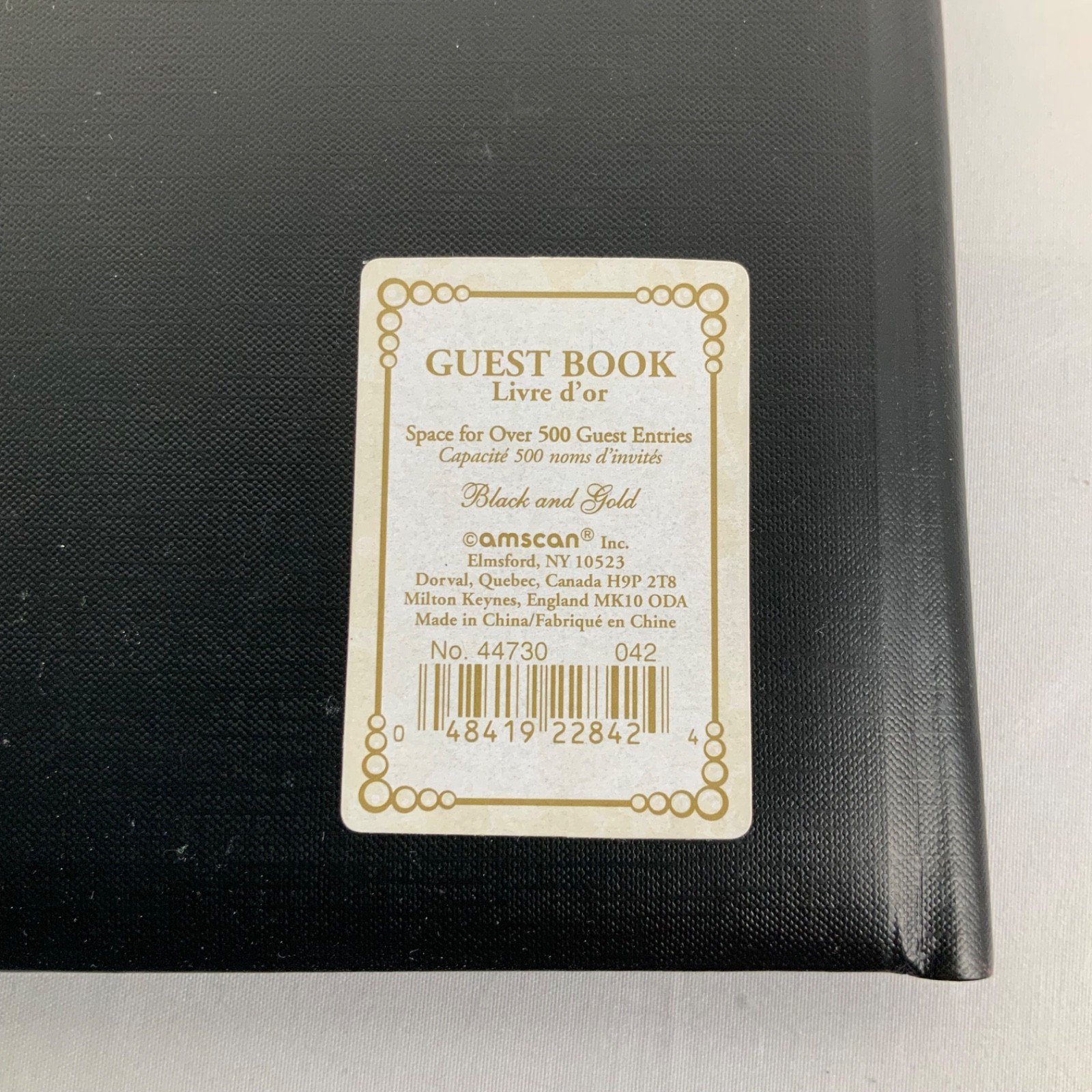 Amscan Black & Gold Guest Book 500+ Entries No. 44730 Wedding Event - Image 4