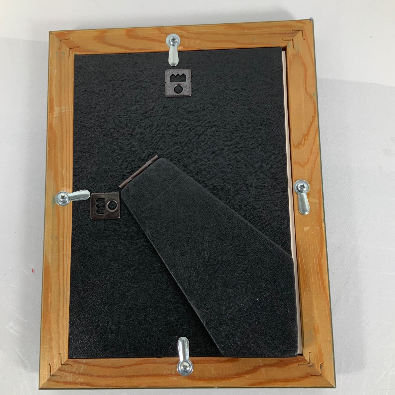 Green Wood Picture Frame 6.25 x 8.25 in Tabletop Wall Mount Easel Back - Image 4