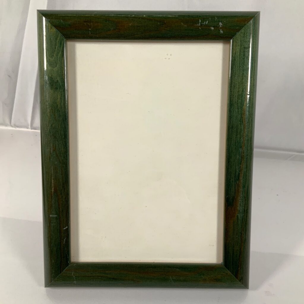 Green Wood Picture Frame 6.25 x 8.25 in Tabletop Wall Mount Easel Back - Image 1