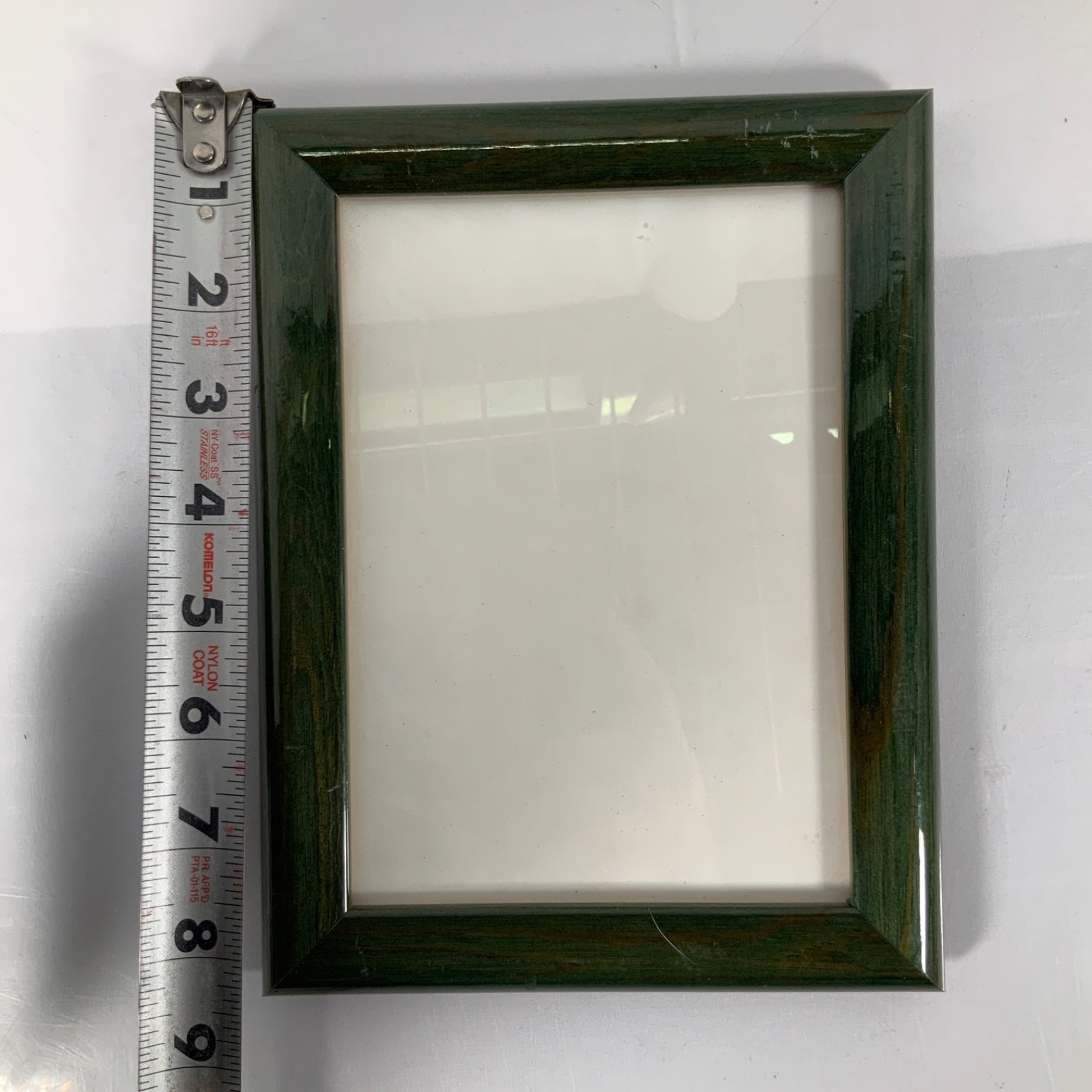 Green Wood Picture Frame 6.25 x 8.25 in Tabletop Wall Mount Easel Back - Image 5