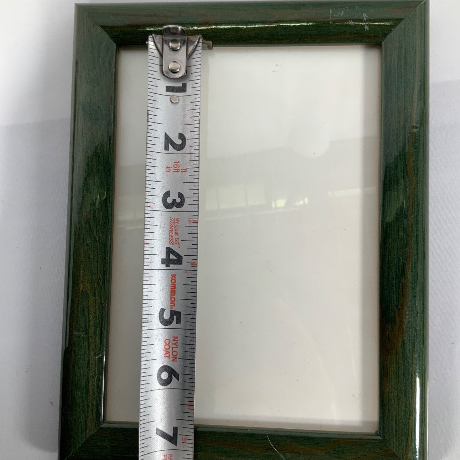 Green Wood Picture Frame 6.25 x 8.25 in Tabletop Wall Mount Easel Back - Image 7
