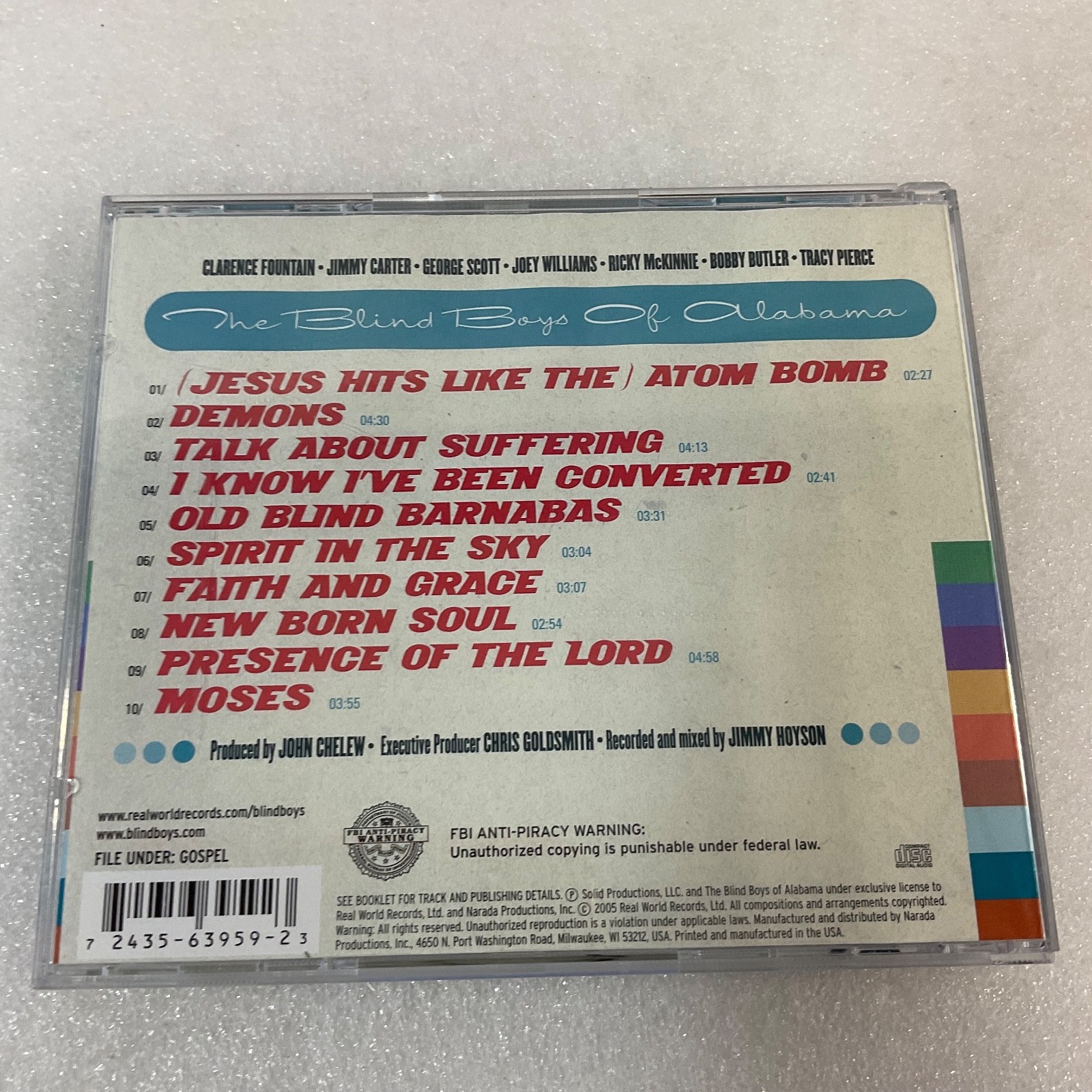 The Blind Boys of Alabama Atom Bomb CD Signed Gospel Real World Records - Image 2
