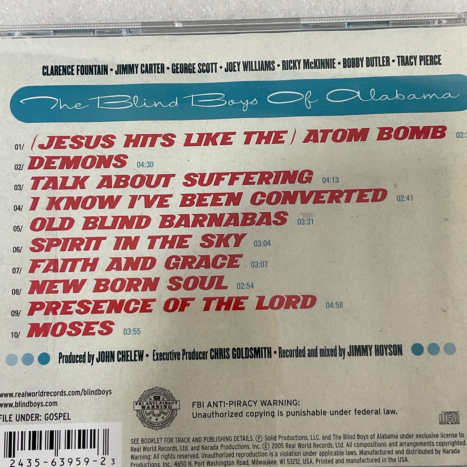 The Blind Boys of Alabama Atom Bomb CD Signed Gospel Real World Records - Image 11