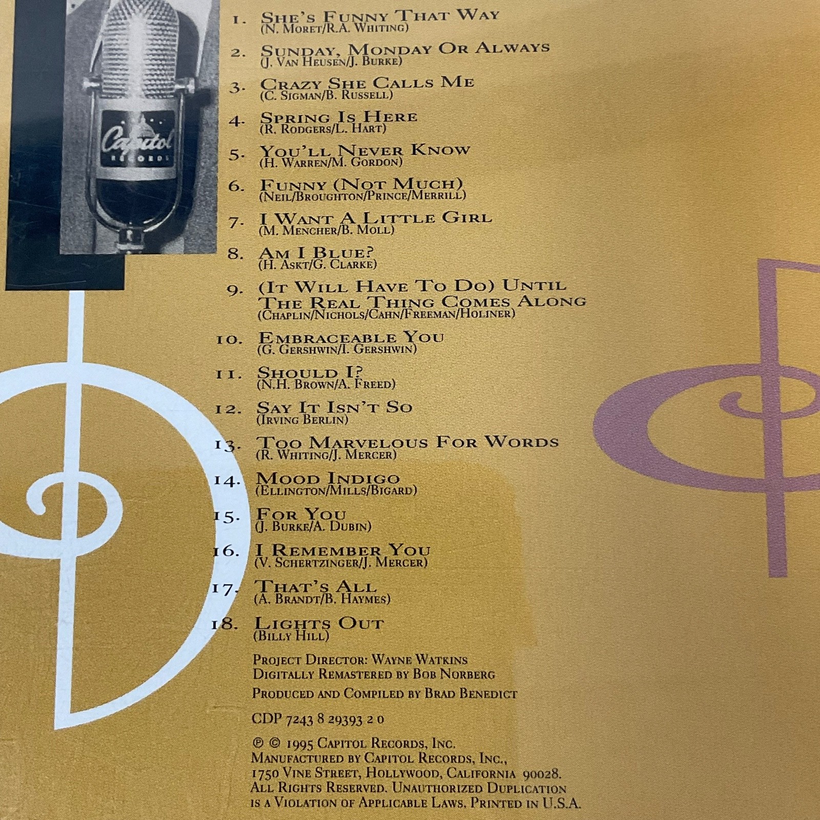 Nat King Cole Great Gentlemen of Song CD 1995 Capitol Jazz Vocal - Image 10