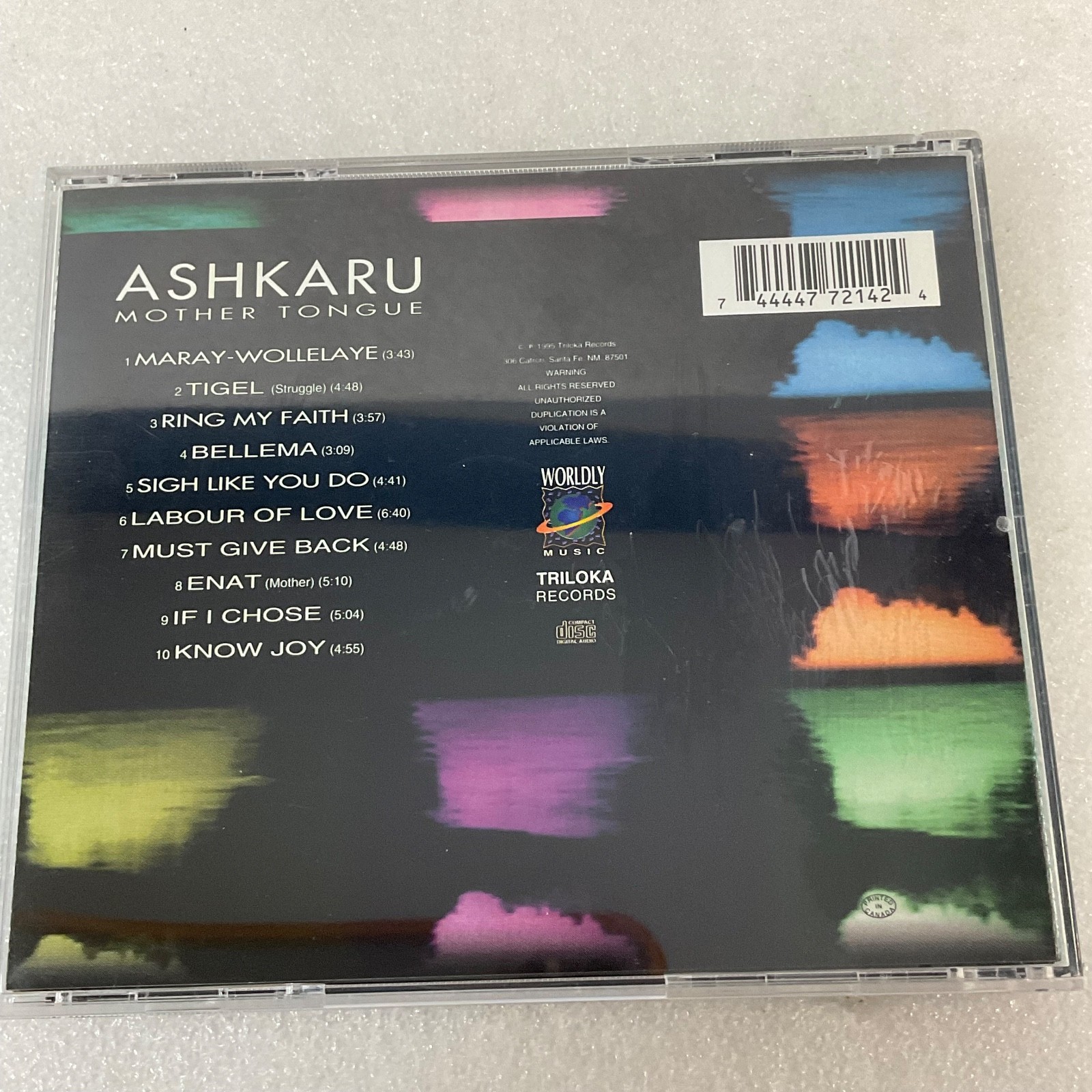 Ashkaru Mother Tongue CD 1995 World Music Triloka Records - Image 2