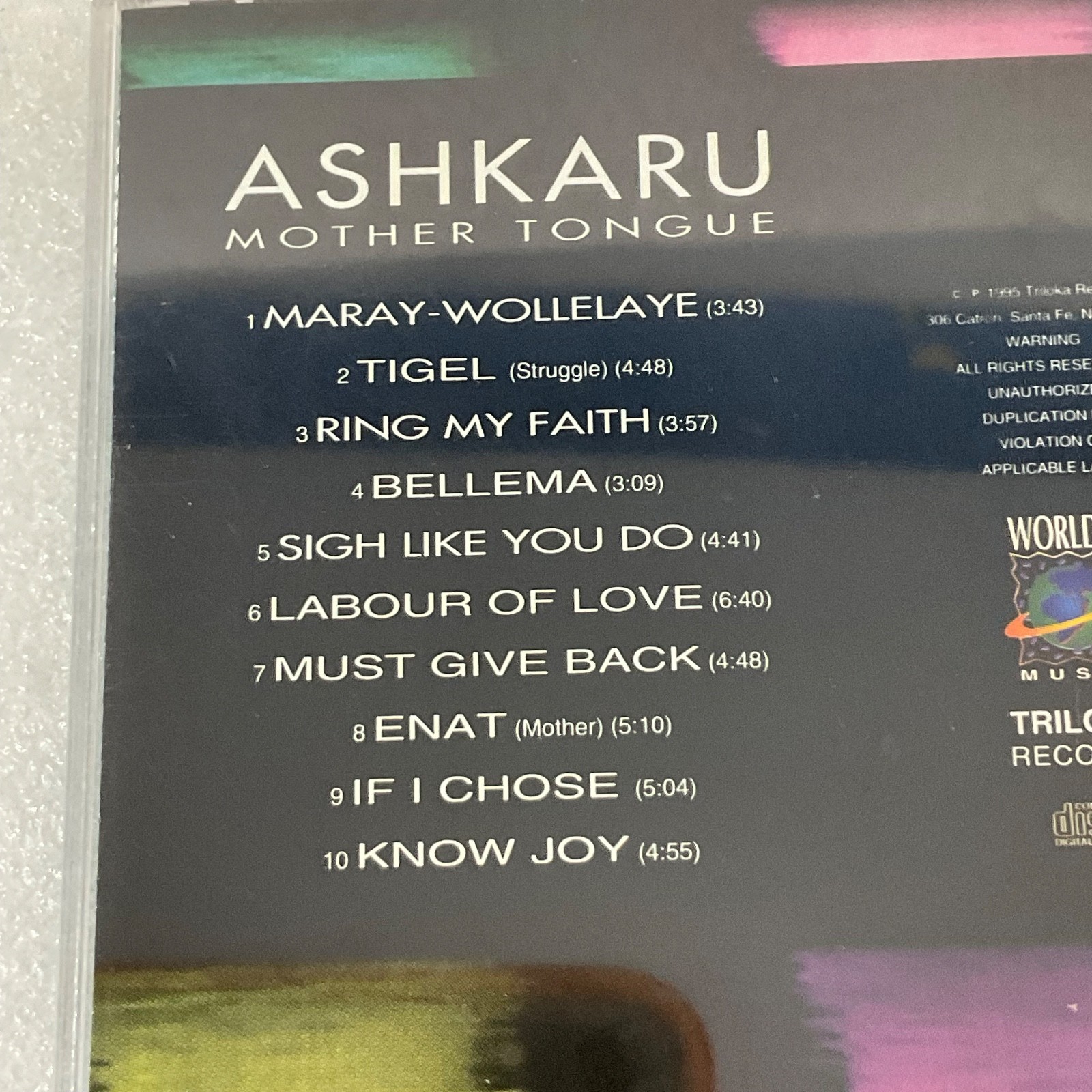 Ashkaru Mother Tongue CD 1995 World Music Triloka Records - Image 10