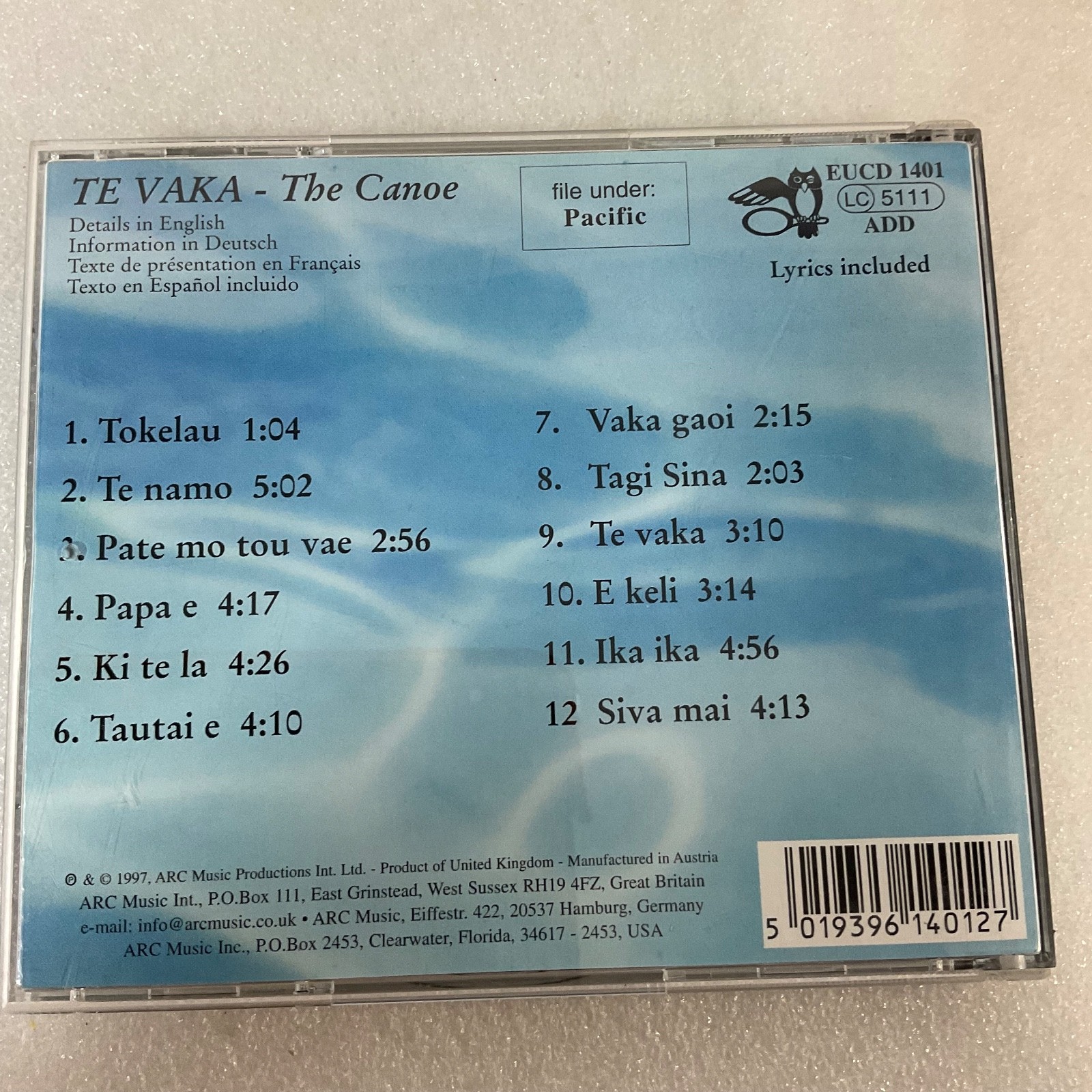 Te Vaka The Canoe Original Contemporary Pacific Music CD 1997 ARC EUCD 1401 - Image 2