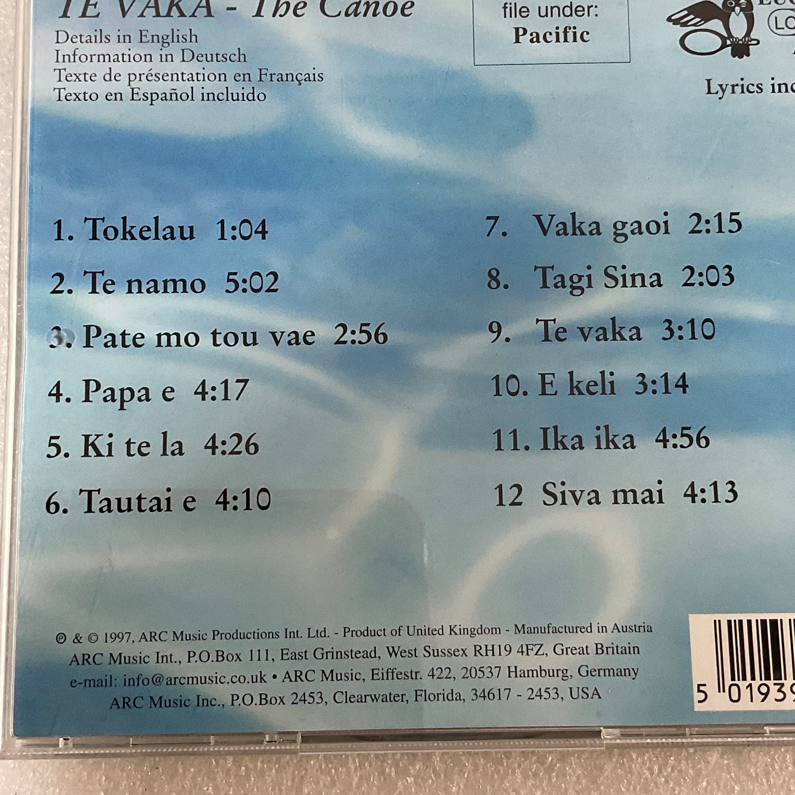 Te Vaka The Canoe Original Contemporary Pacific Music CD 1997 ARC EUCD 1401 - Image 11