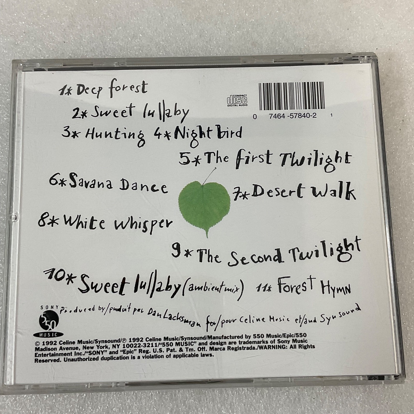 Deep Forest Self-Titled CD 1992 Ambient World Music 550 Music Epic - Image 2