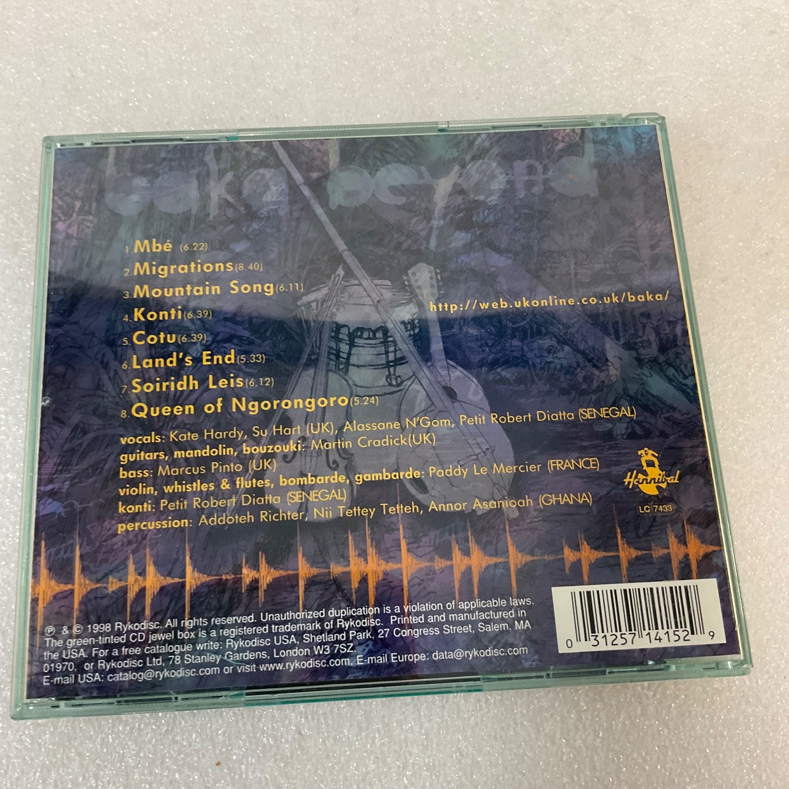 Baka Beyond Journey Between CD 1998 World Music Hannibal Rykodisc HNCD 1415 - Image 2