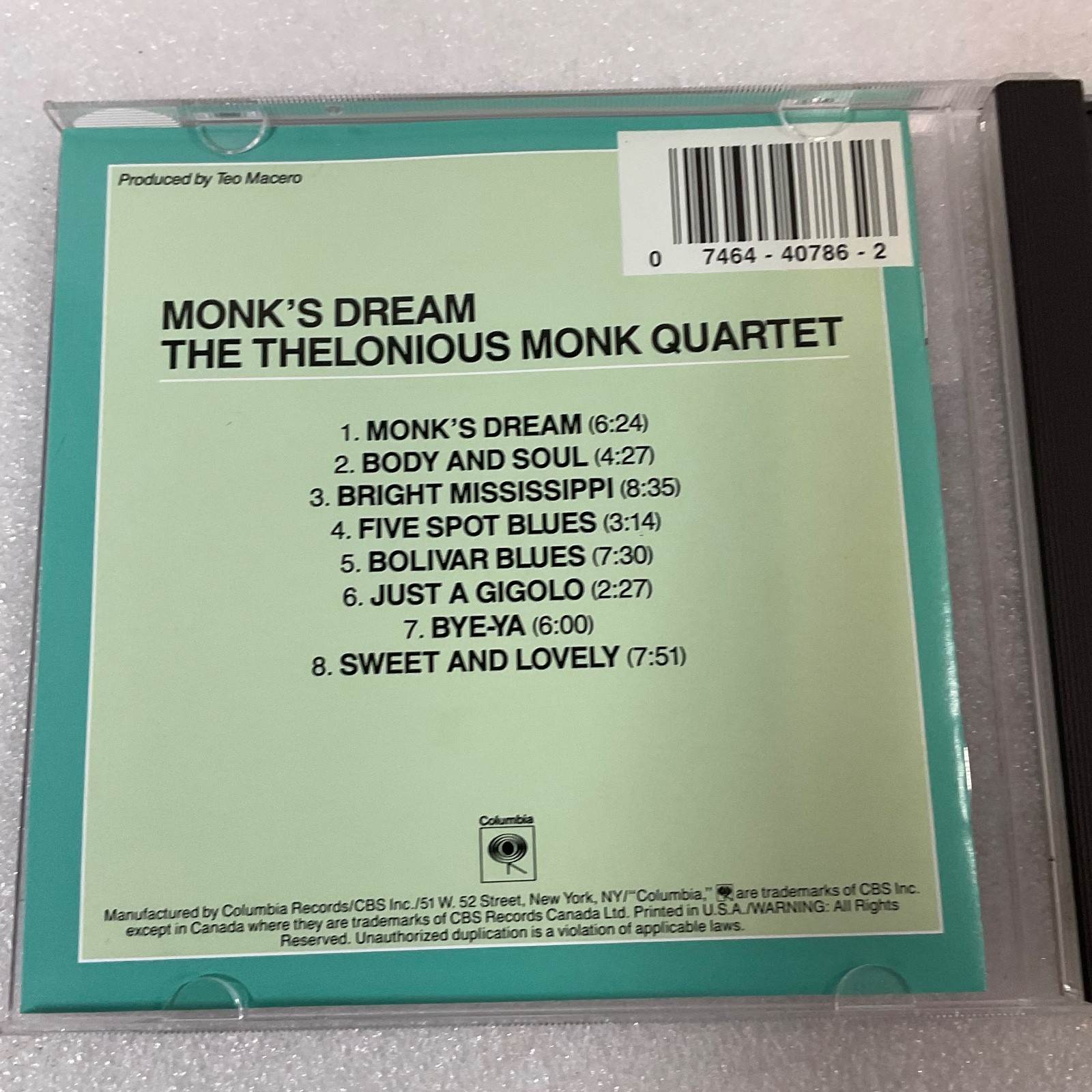 Thelonious Monk Quartet Monk’s Dream CD Columbia Jazz Remastered - Image 11