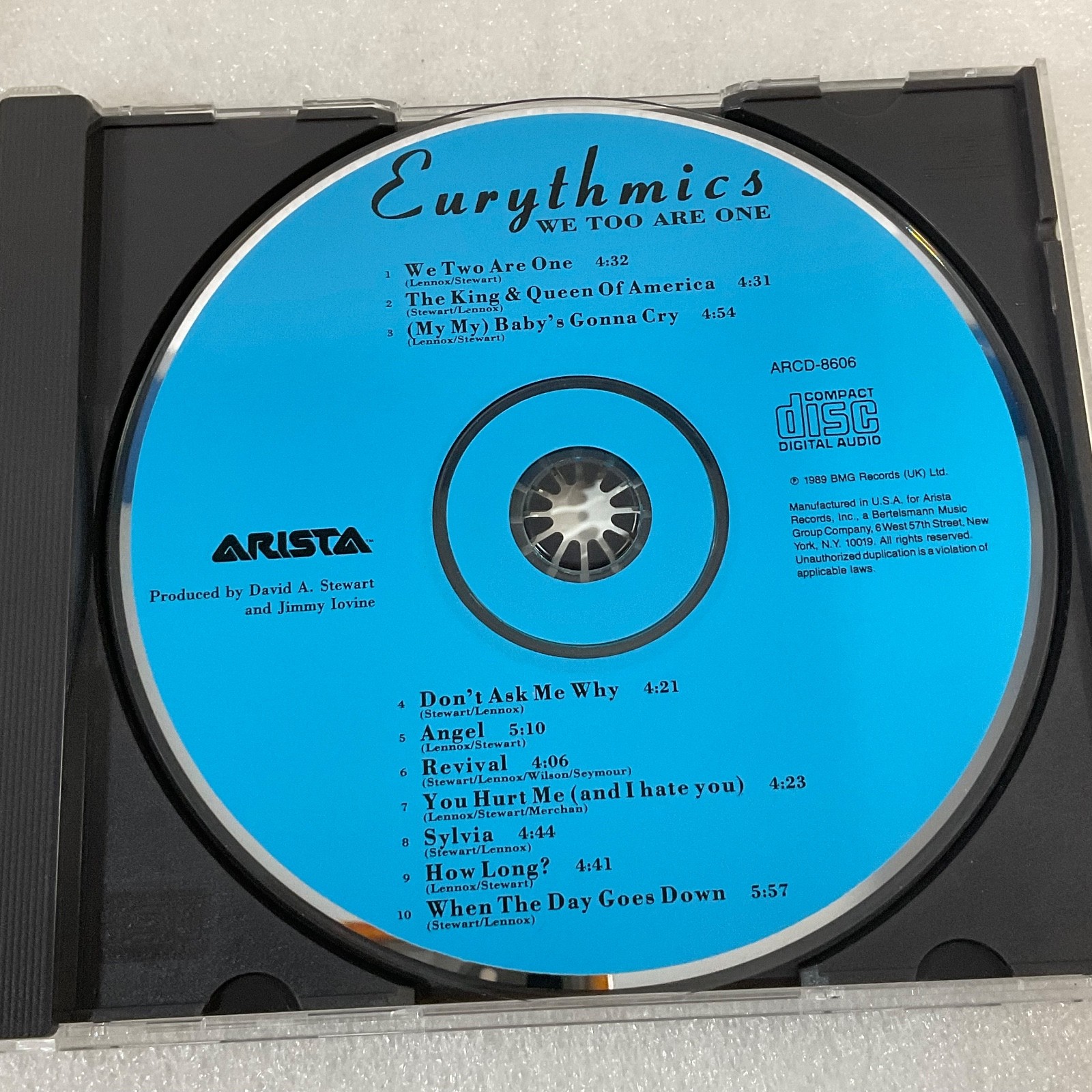 Eurythmics We Too Are One CD 1989 Arista Digital Stereo ARCD-8606 - Image 13